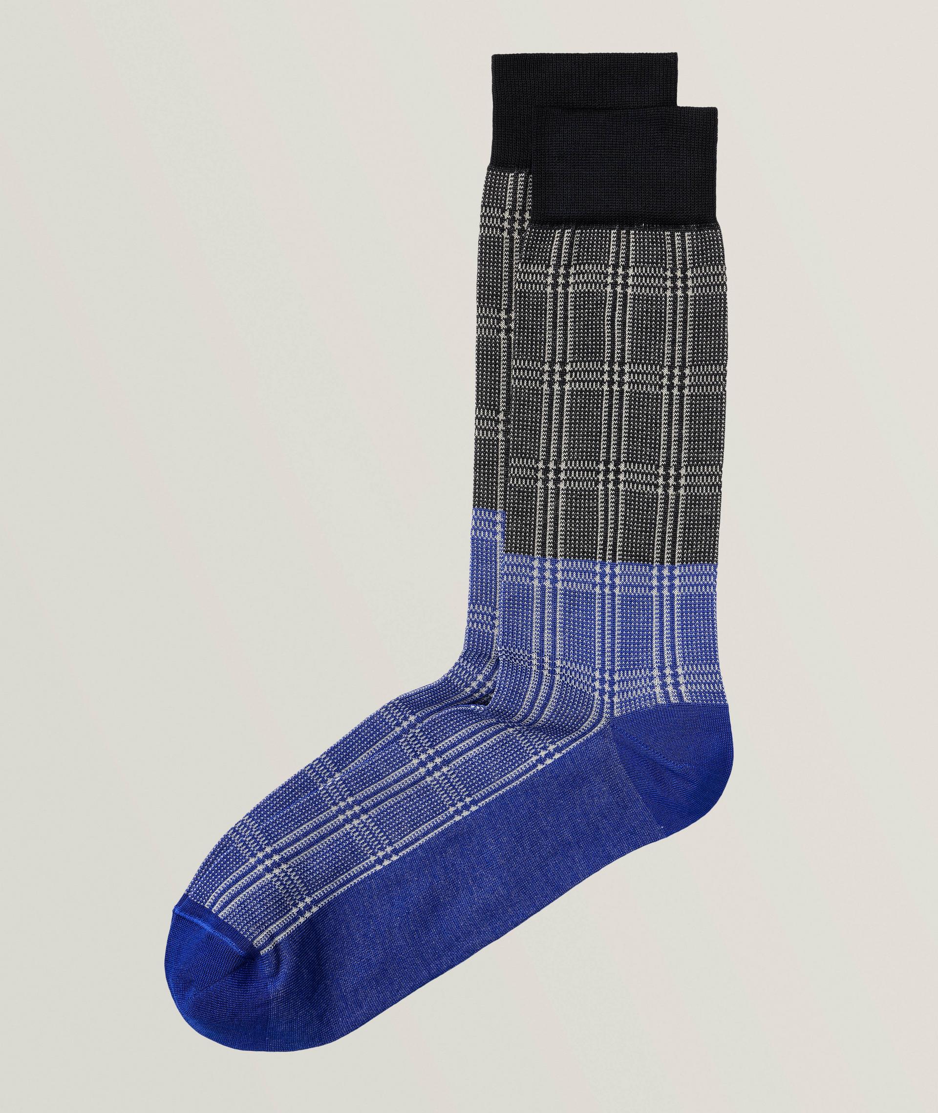 Chaussettes en coton extensible à carreaux image 0