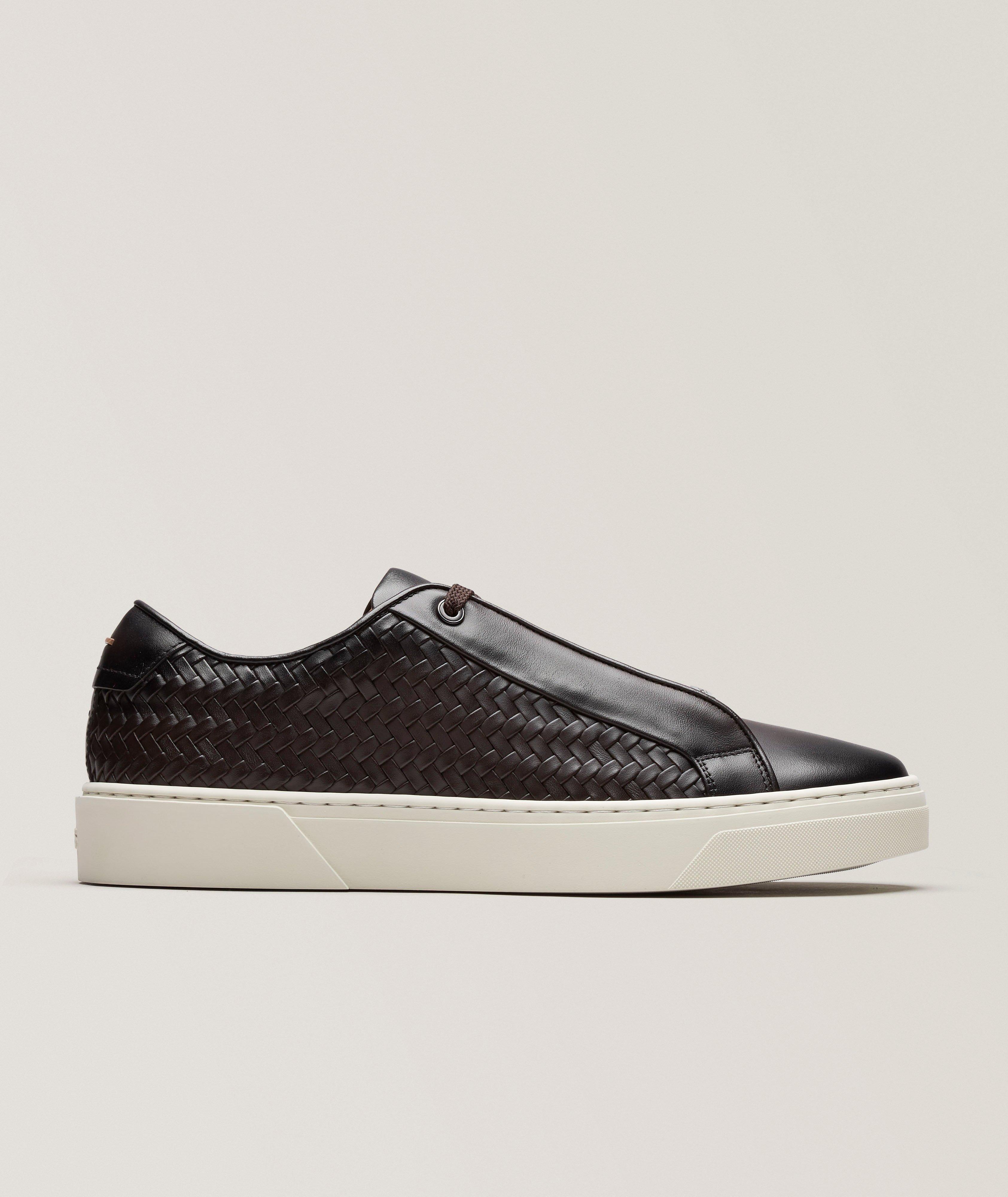 Gary Woven Leather Tennis Sneakers image 0