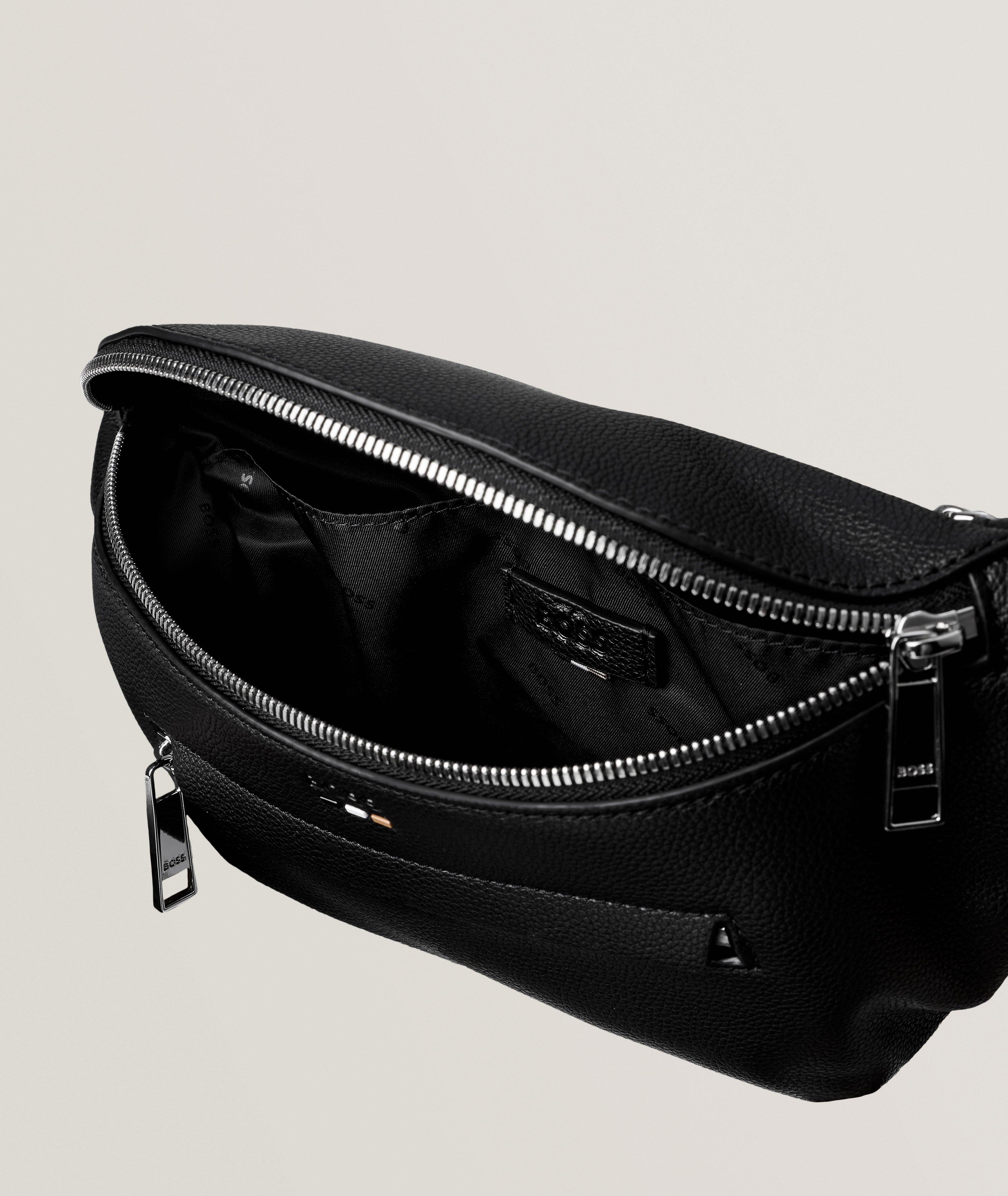 【HUGO BOSS】RAY BELTBAG フェイクレザーZIPベルトバッグ/black HUGO BOSS】RAY BELTBAG フェイクレザーZIPベルトバッグ/black