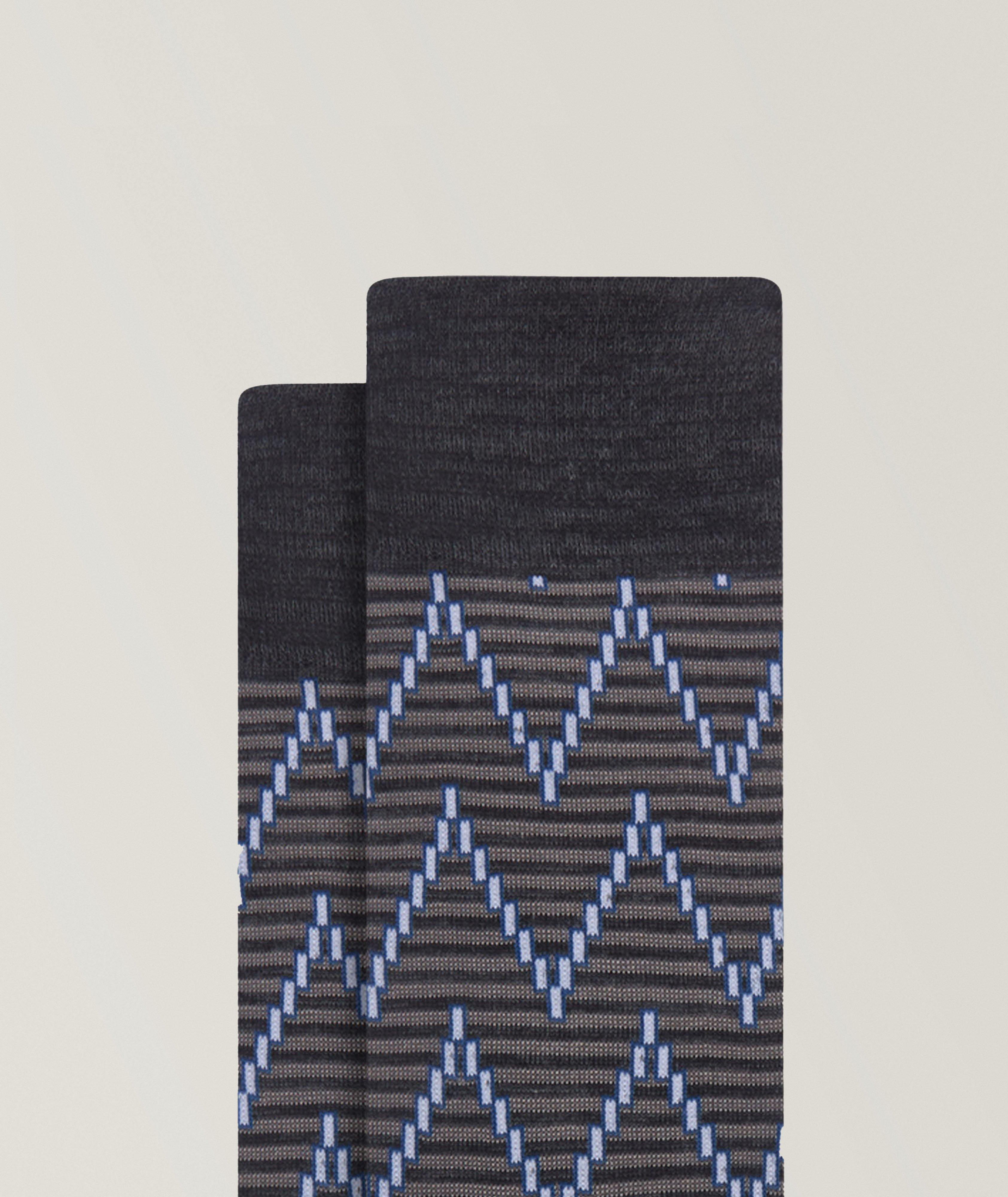 Zigzag Stripe Stretch-Cotton Socks image 1