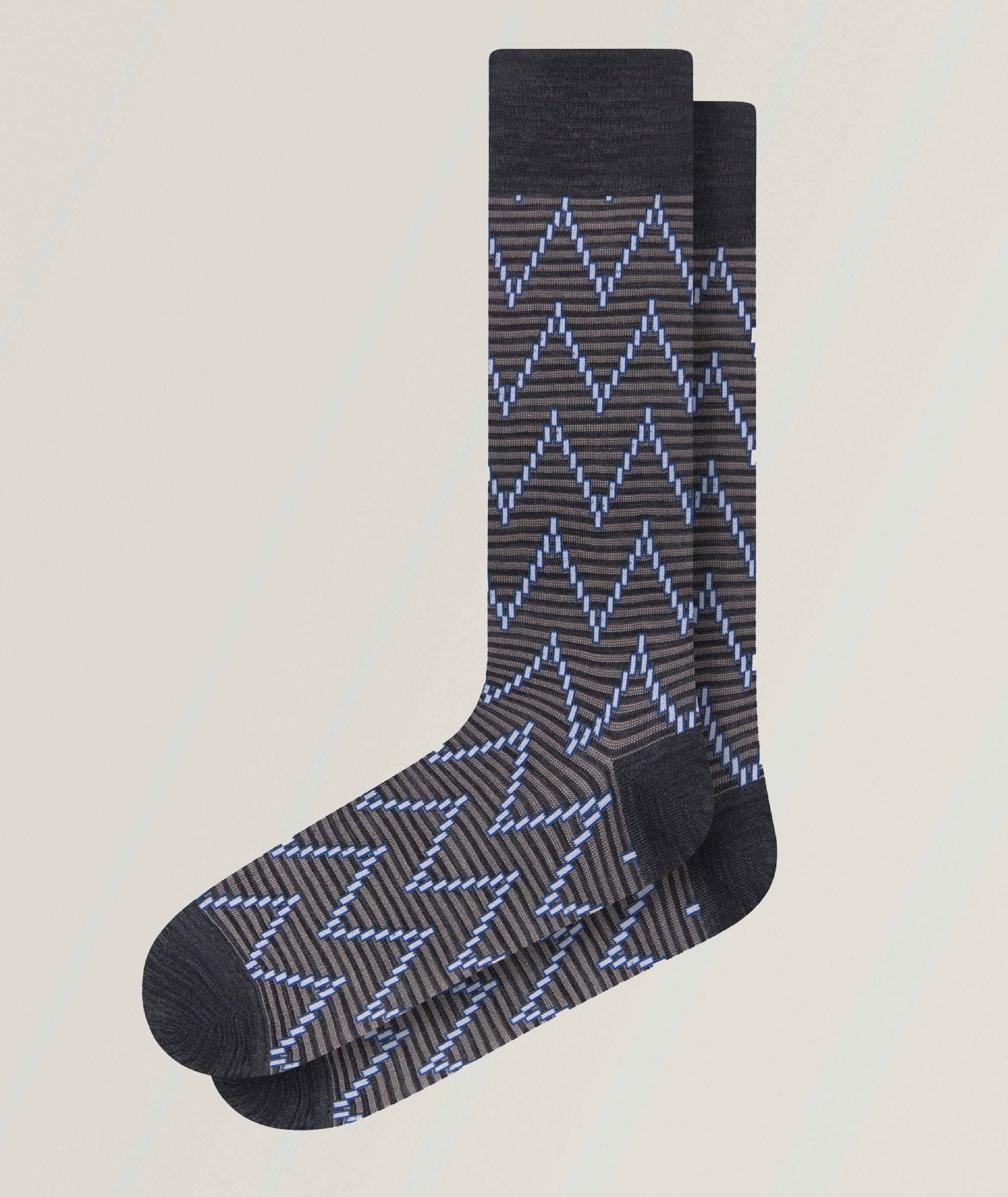 Zigzag Stripe Stretch-Cotton Socks image 0