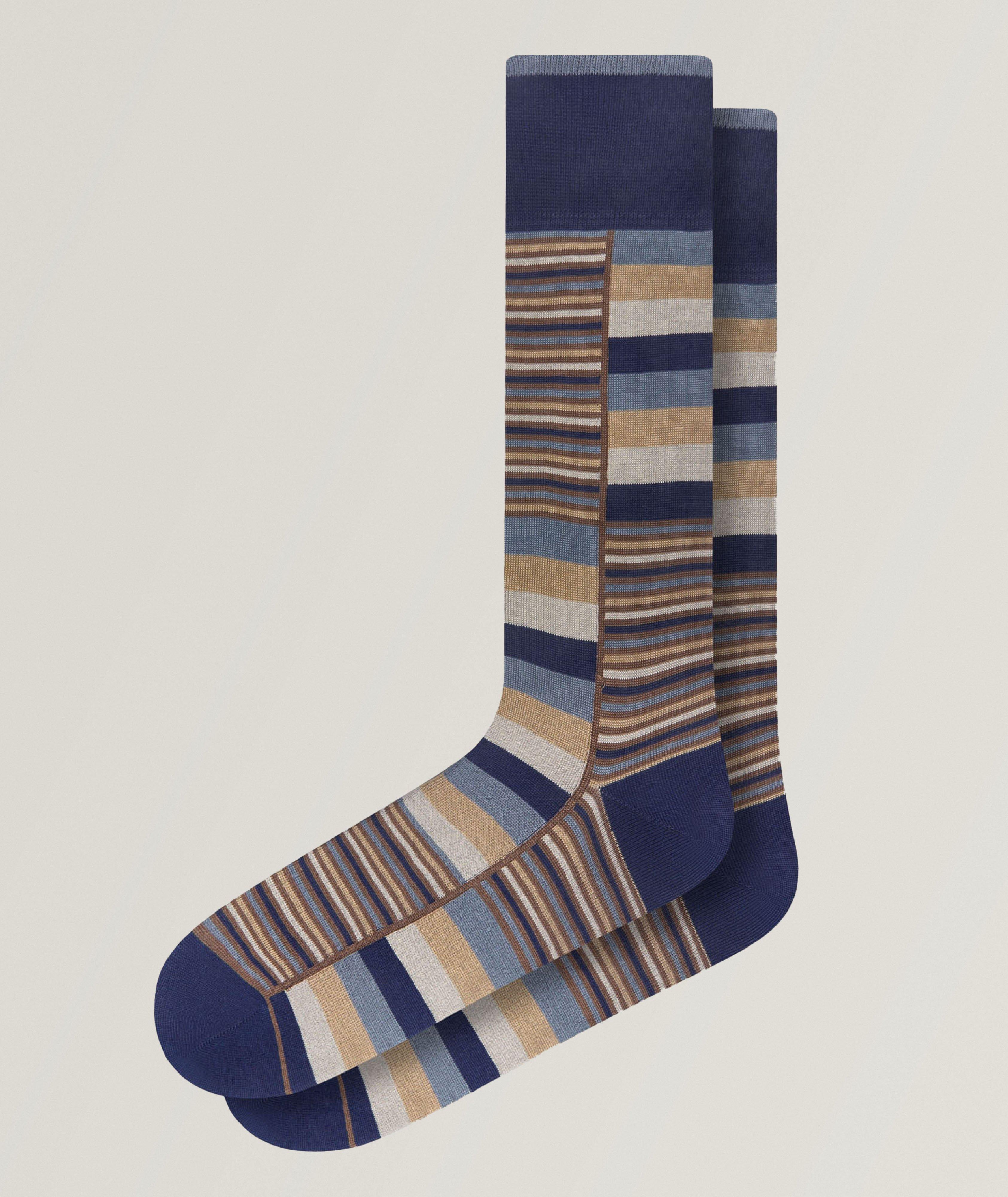 Block Stripe Stretch-Cotton Socks image 0