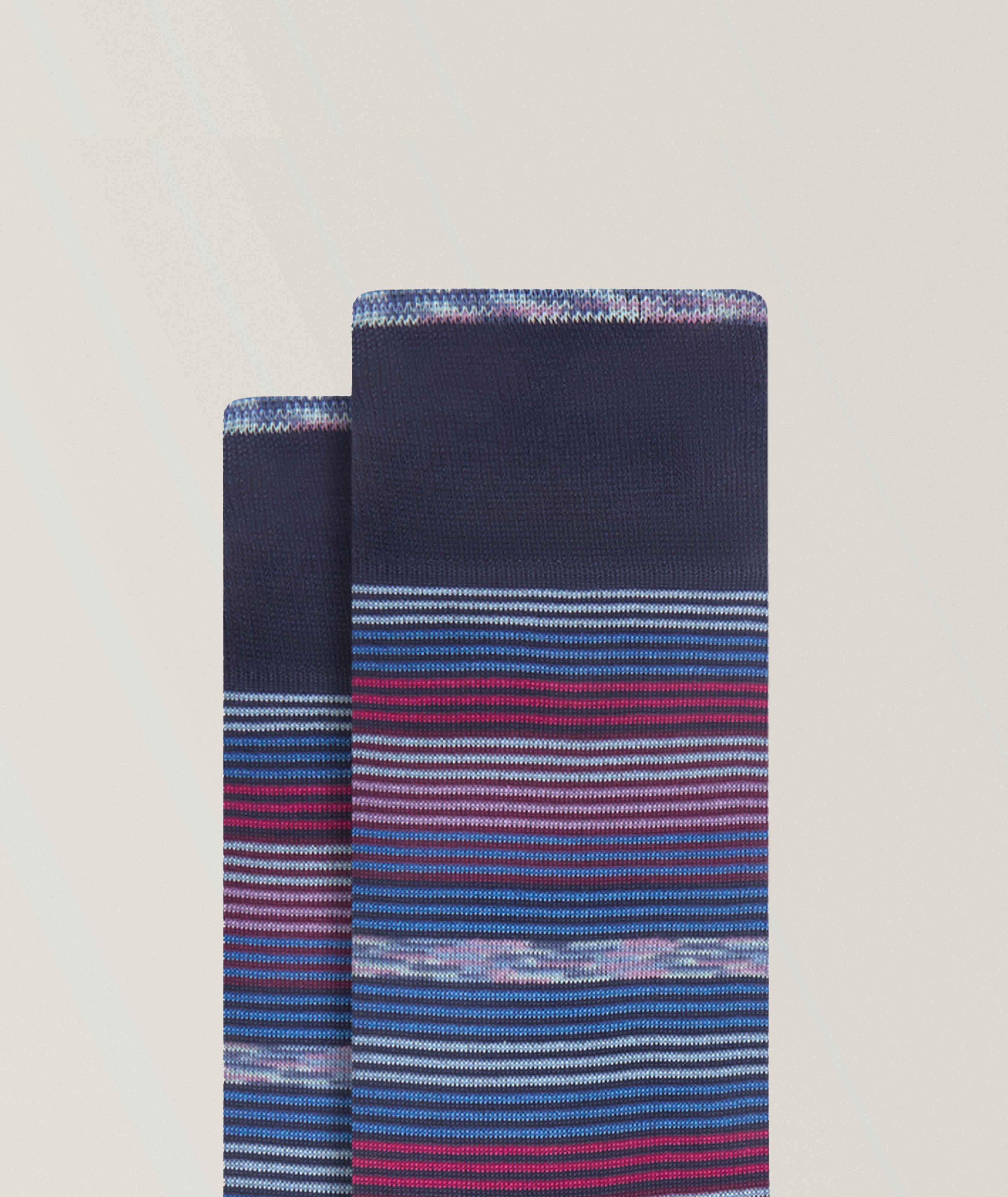 Multi-Stripe Stretch-Cotton Socks image 1