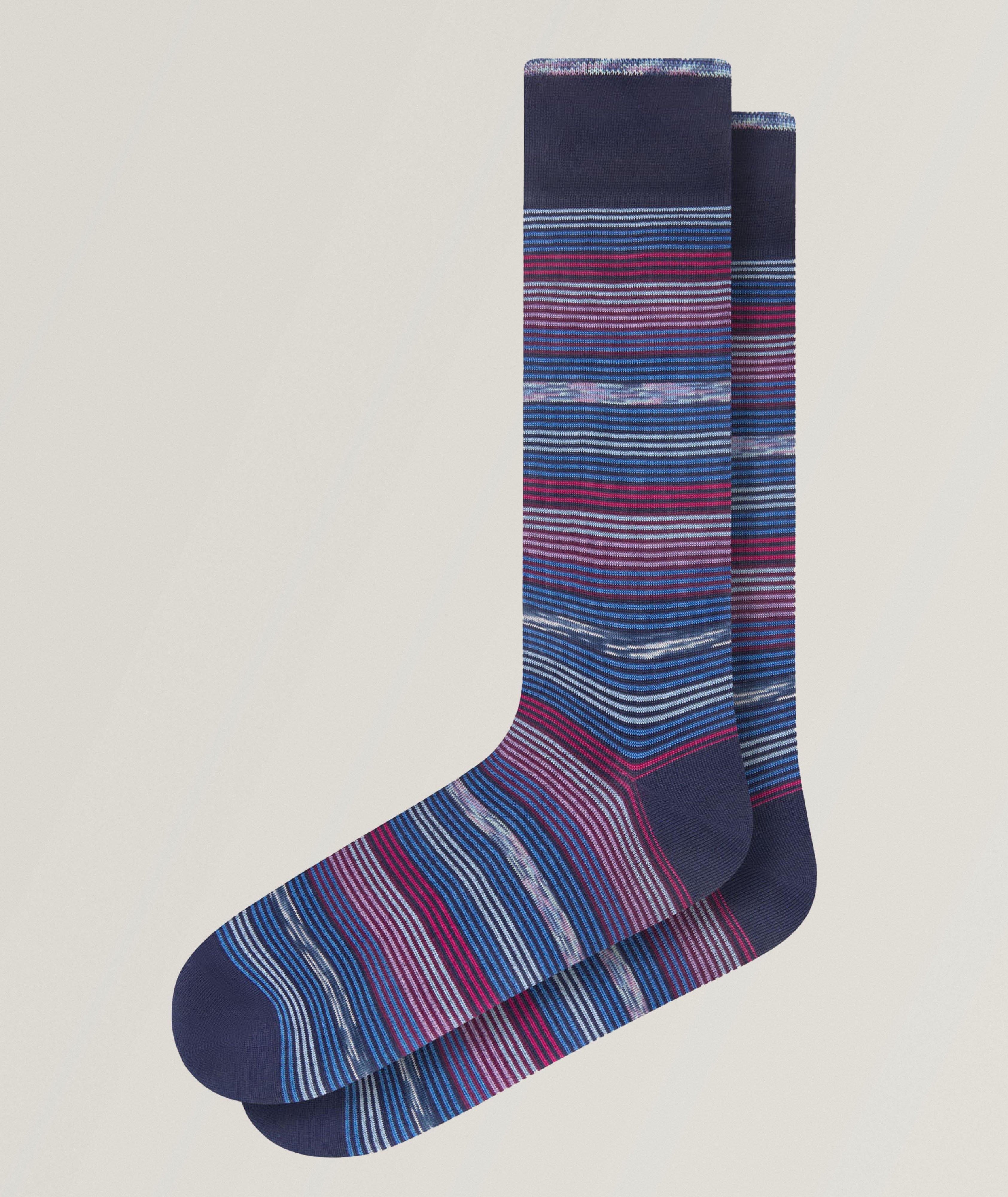 Multi-Stripe Stretch-Cotton Socks image 0