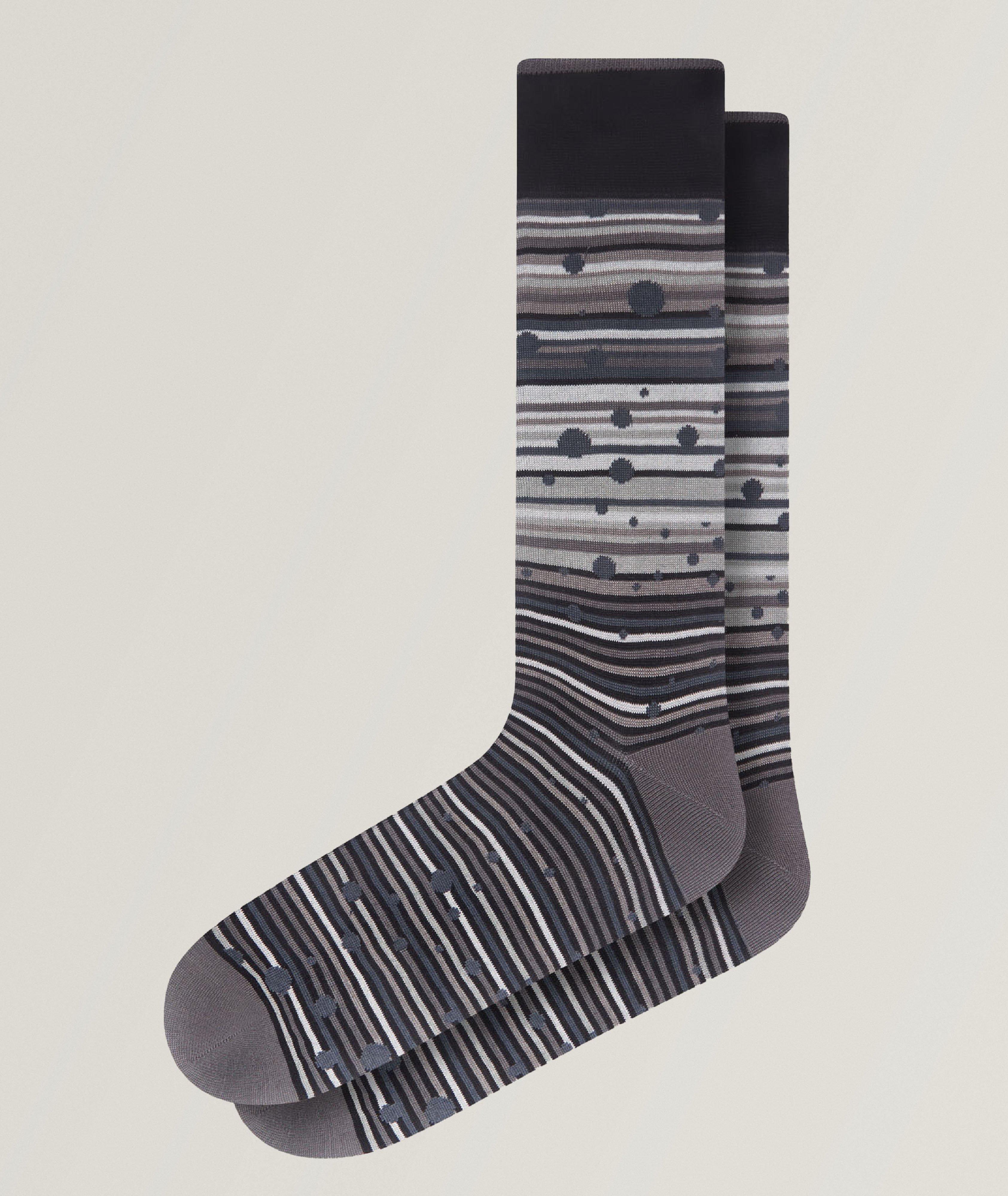 Dotted Stripe Stretch-Cotton Socks image 0