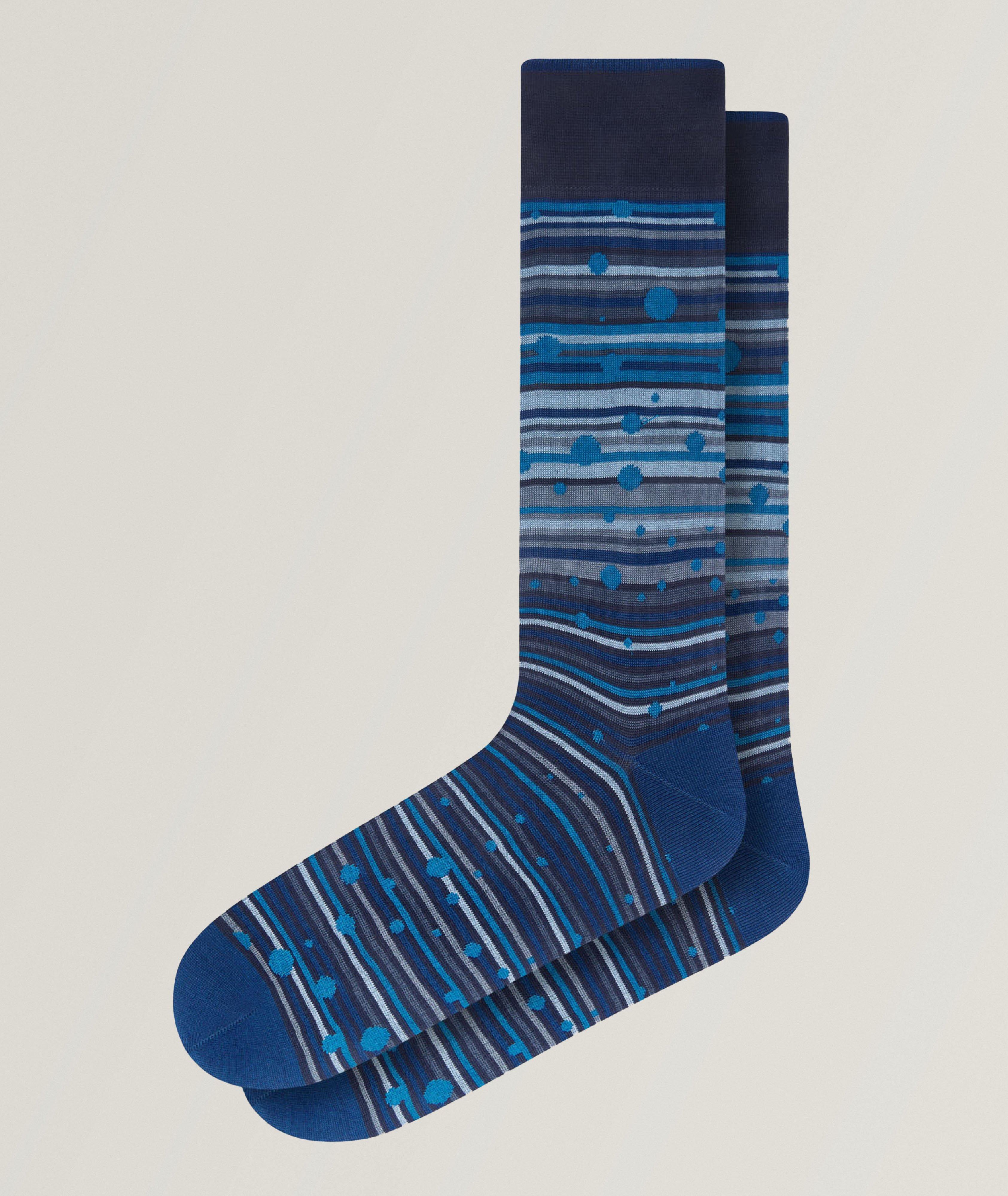 Dotted Stripe Cotton-Blend Socks image 0