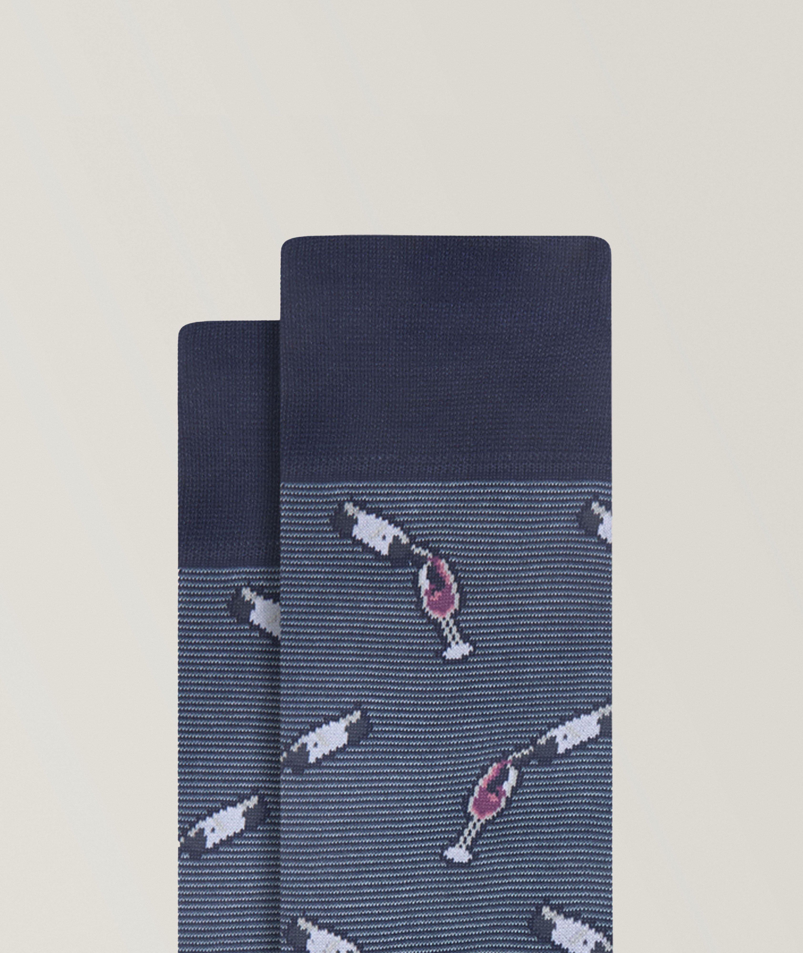 Wine Stretch-Cotton Socks image 1