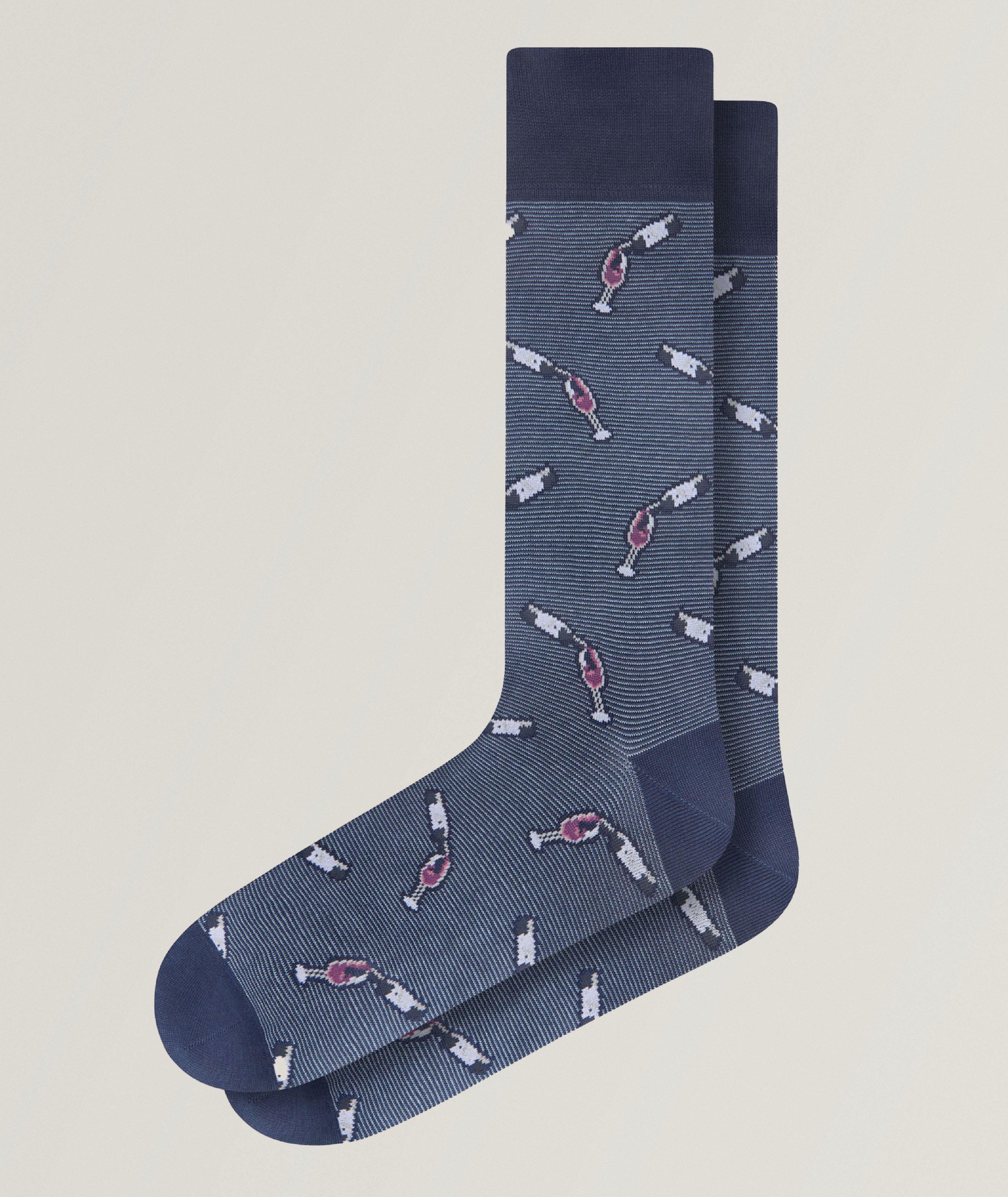 Wine Stretch-Cotton Socks image 0