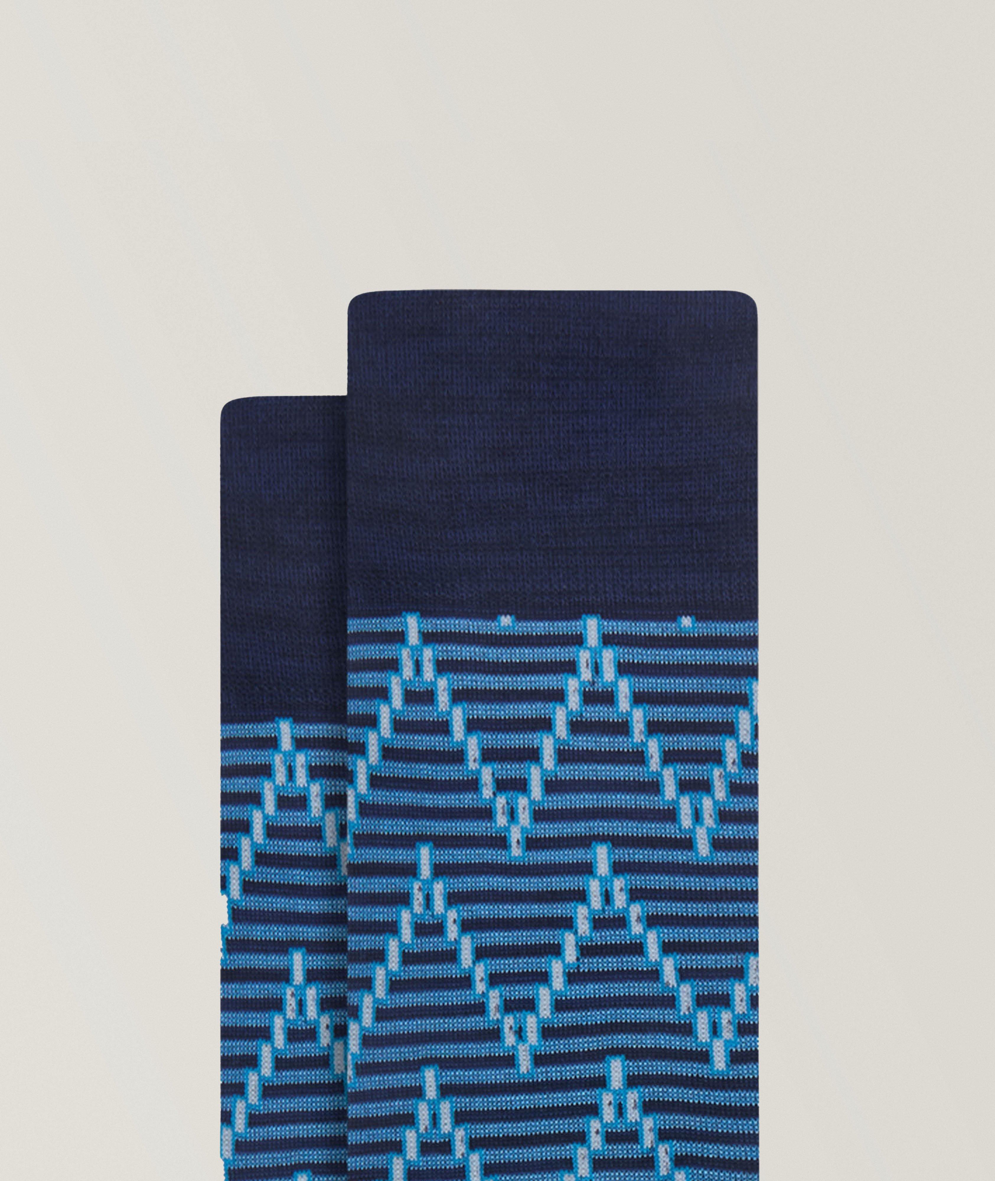 Zigzag Stripe Stretch-Cotton Socks image 1