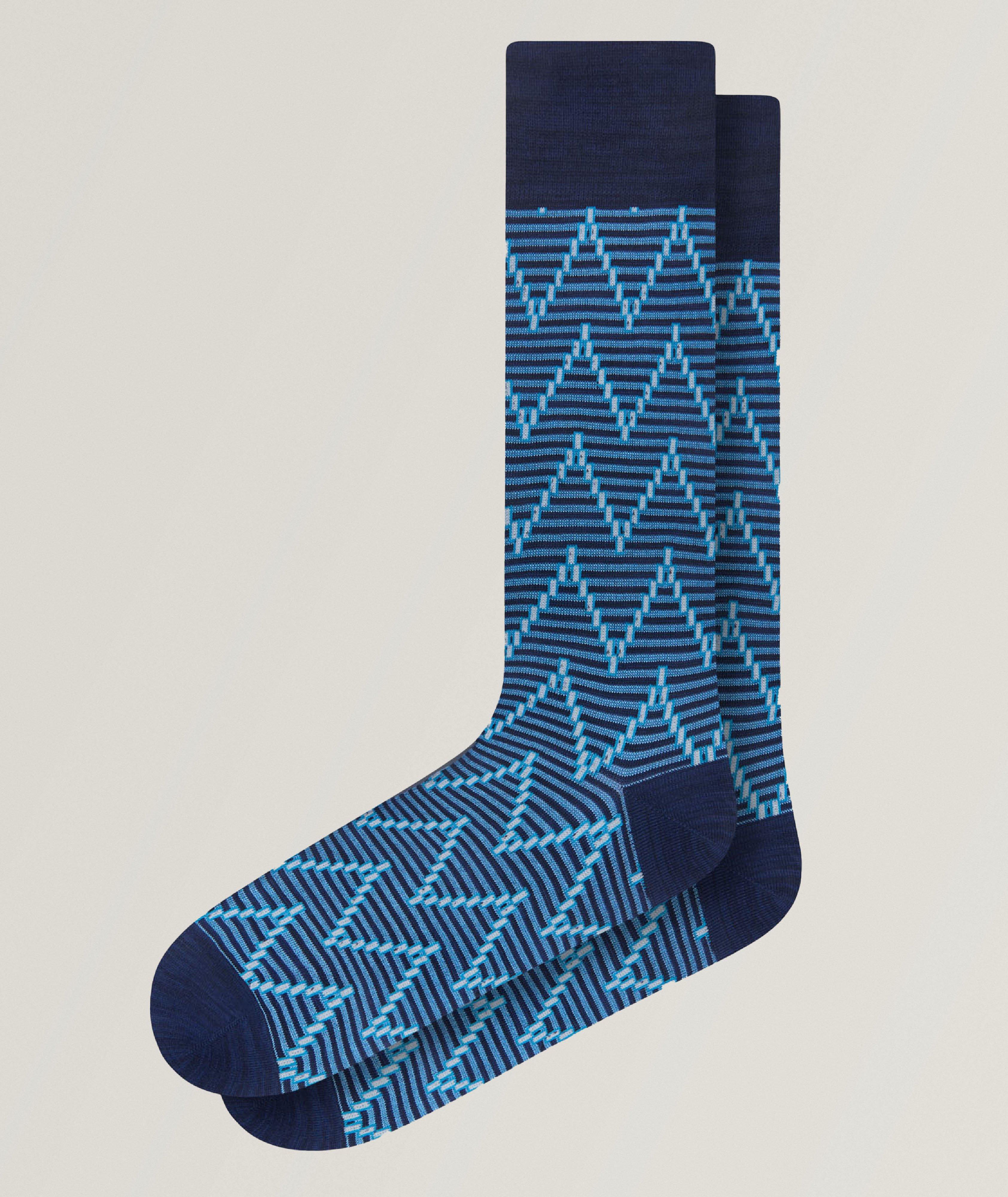 Zigzag Stripe Stretch-Cotton Socks image 0