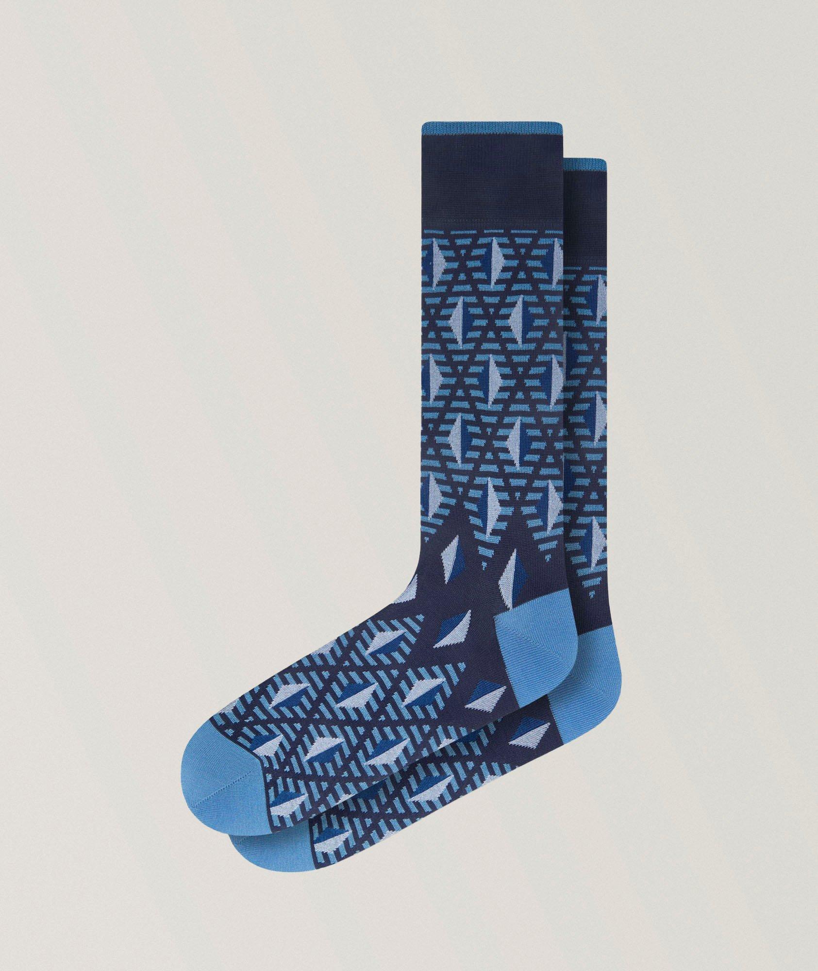 Diamond Stripe Stretch-Cotton Socks image 0