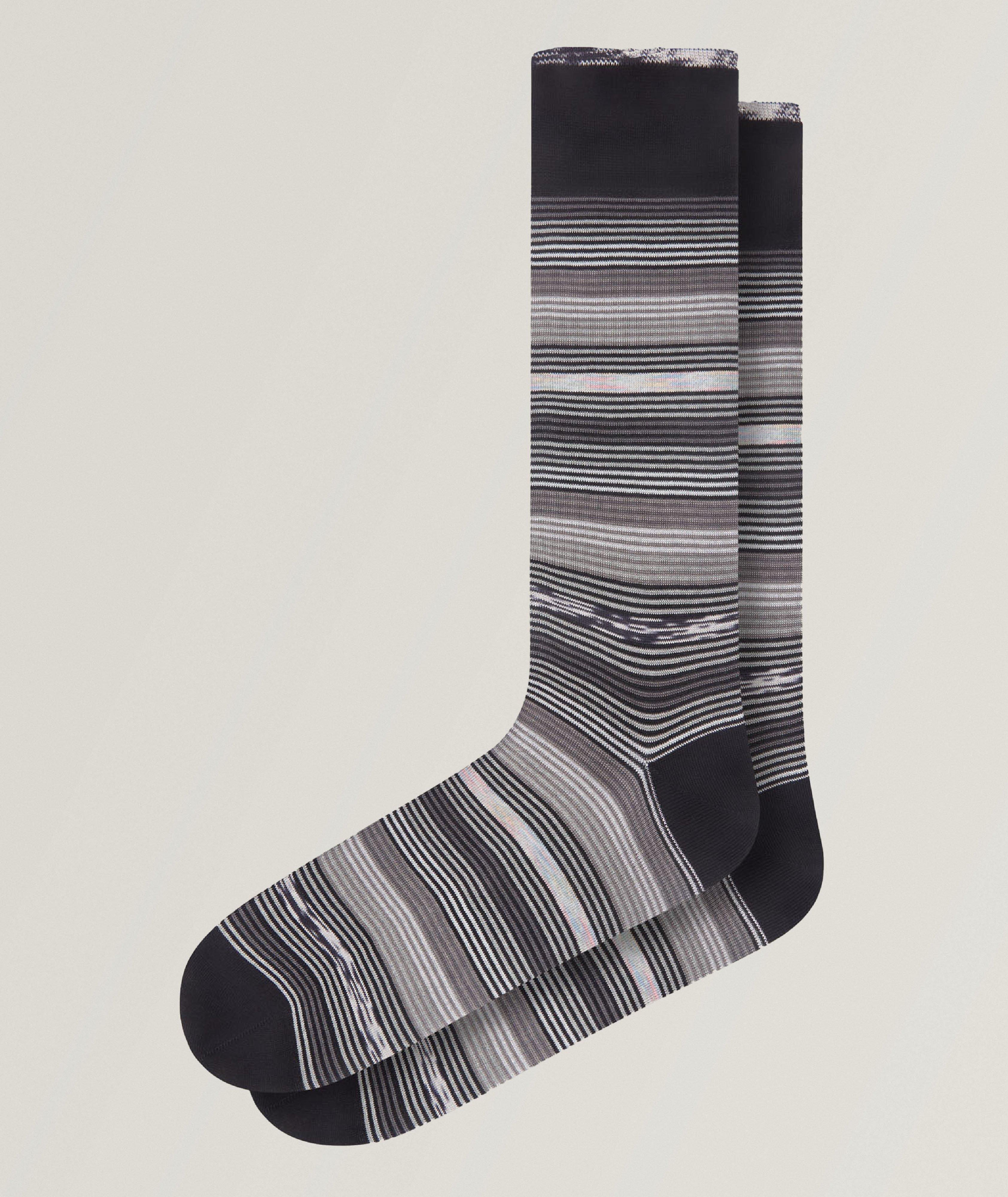 Multi-Stripe Stretch-Cotton Socks image 0