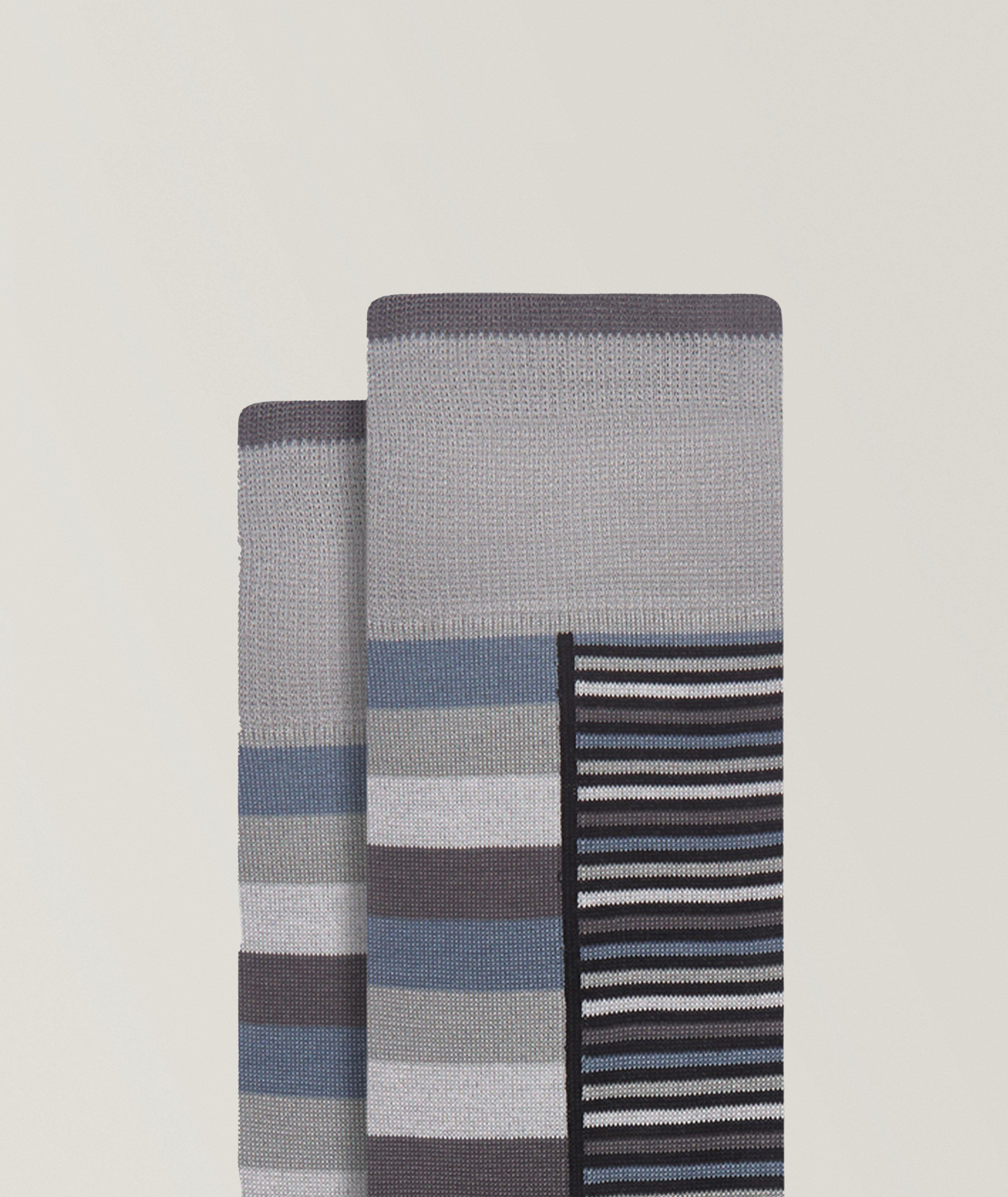 Block Stripe Stretch-Cotton Socks image 1