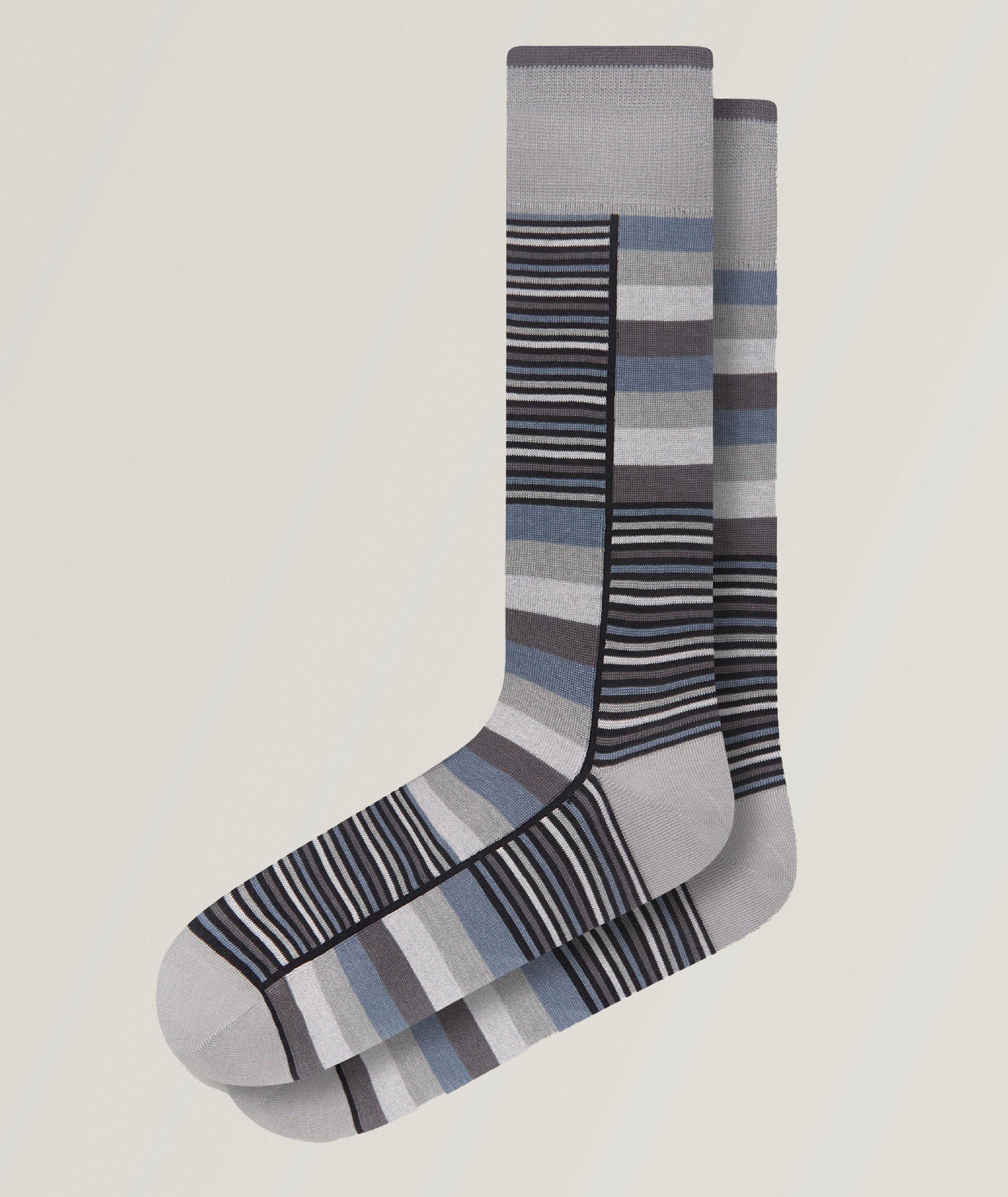 Block Stripe Stretch-Cotton Socks image 0