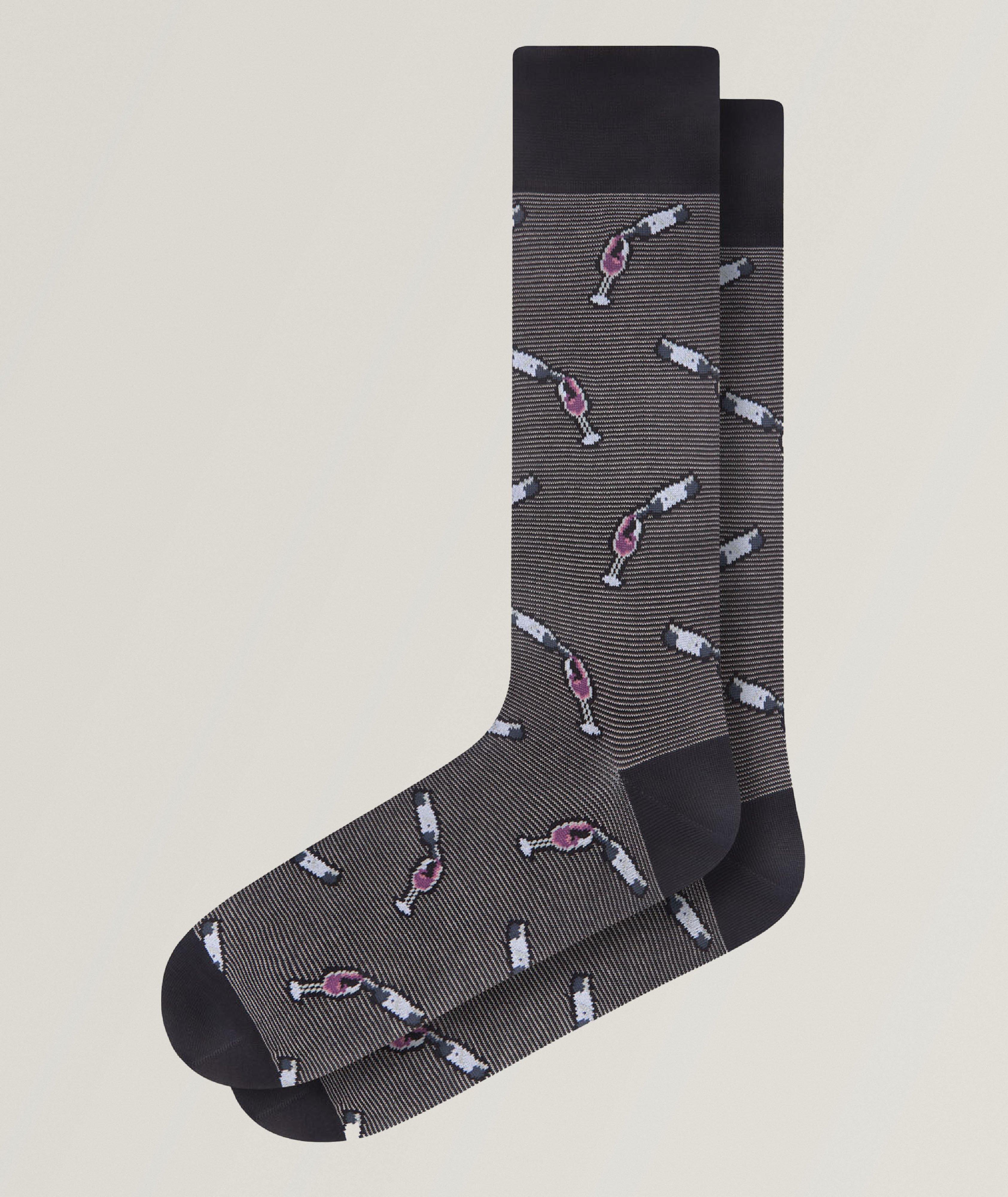 Wine Stretch-Cotton Socks image 0