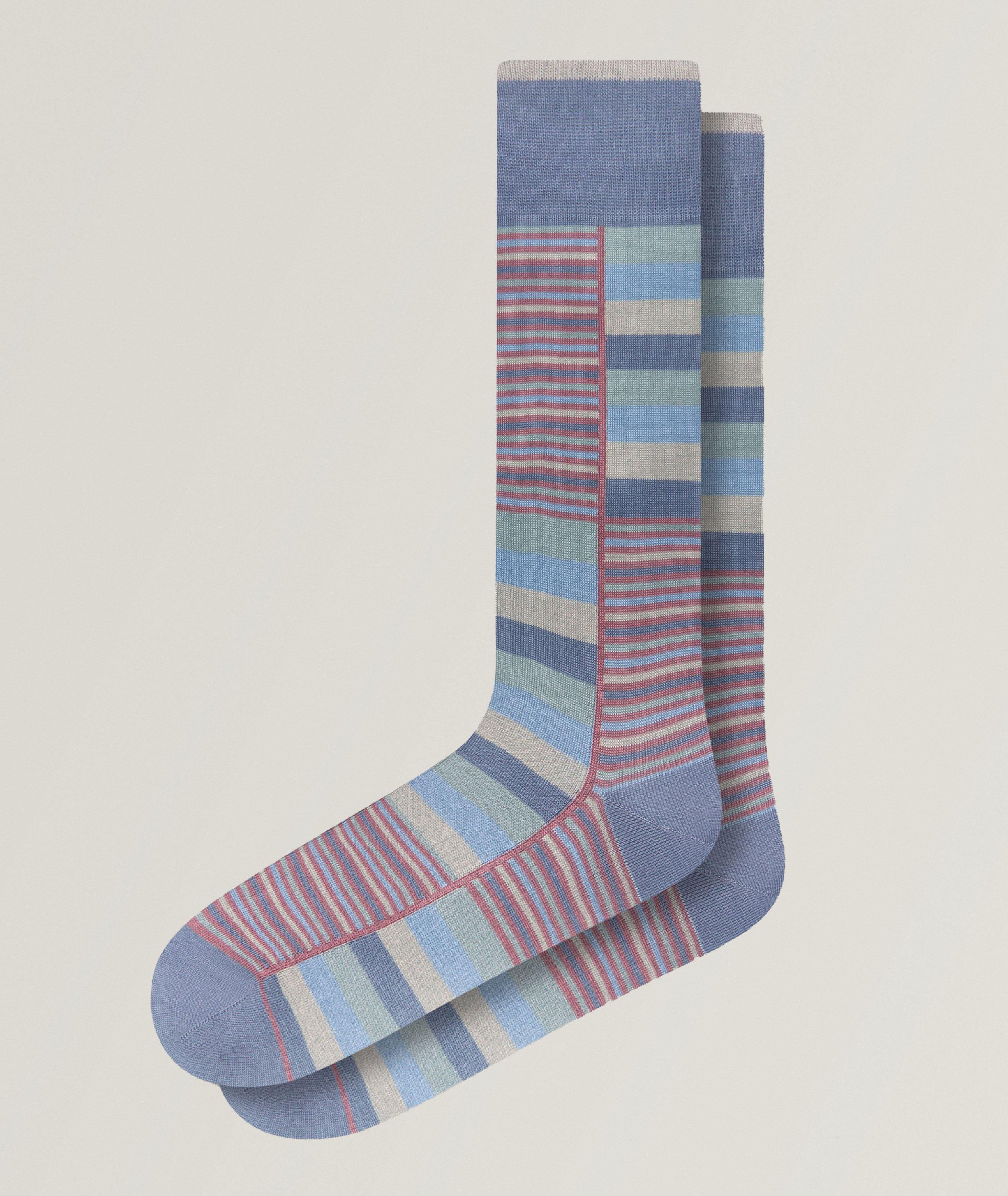 Block Stripe Stretch-Cotton Socks image 0