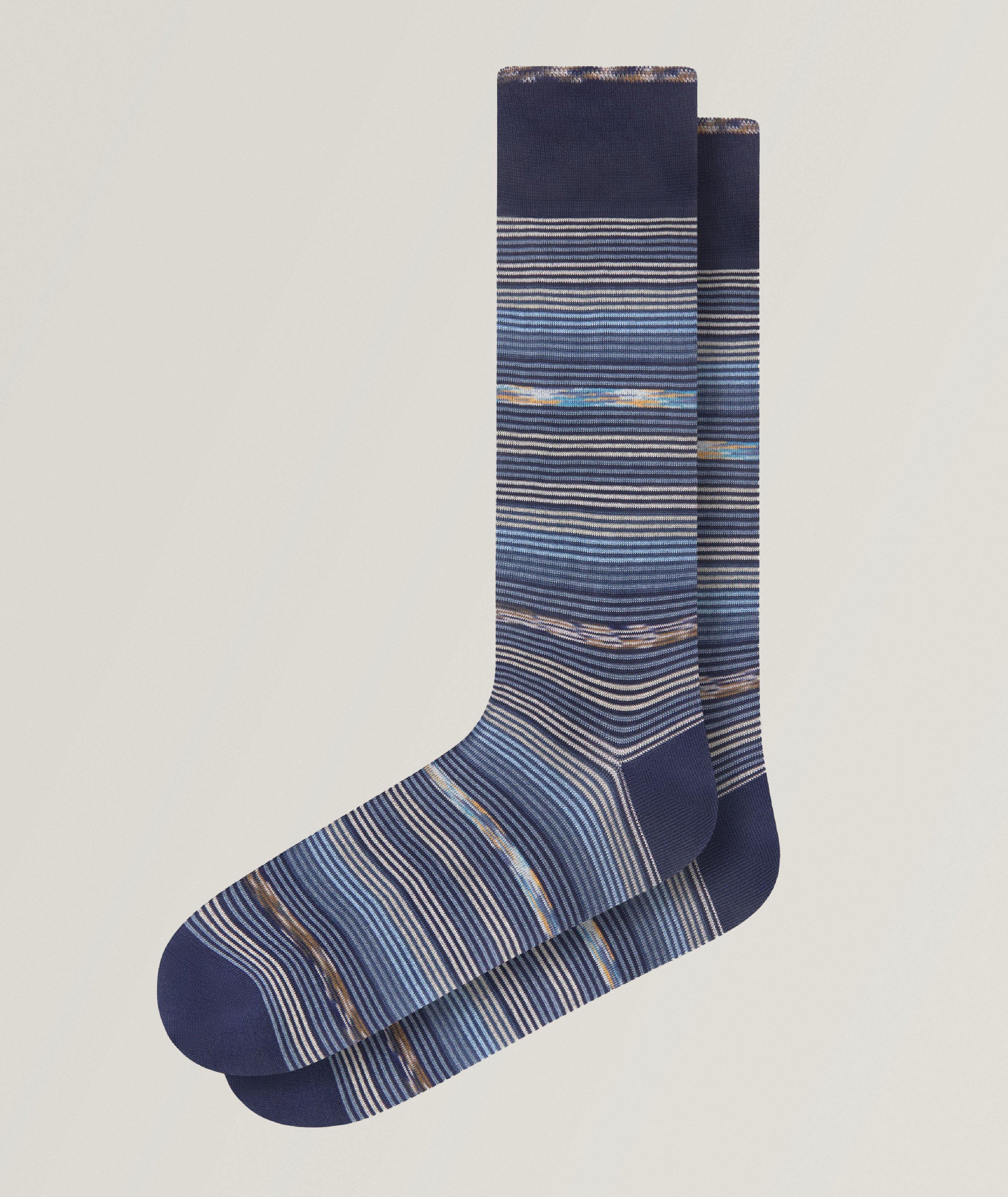 Multi-Stripe Stretch-Cotton Socks image 0