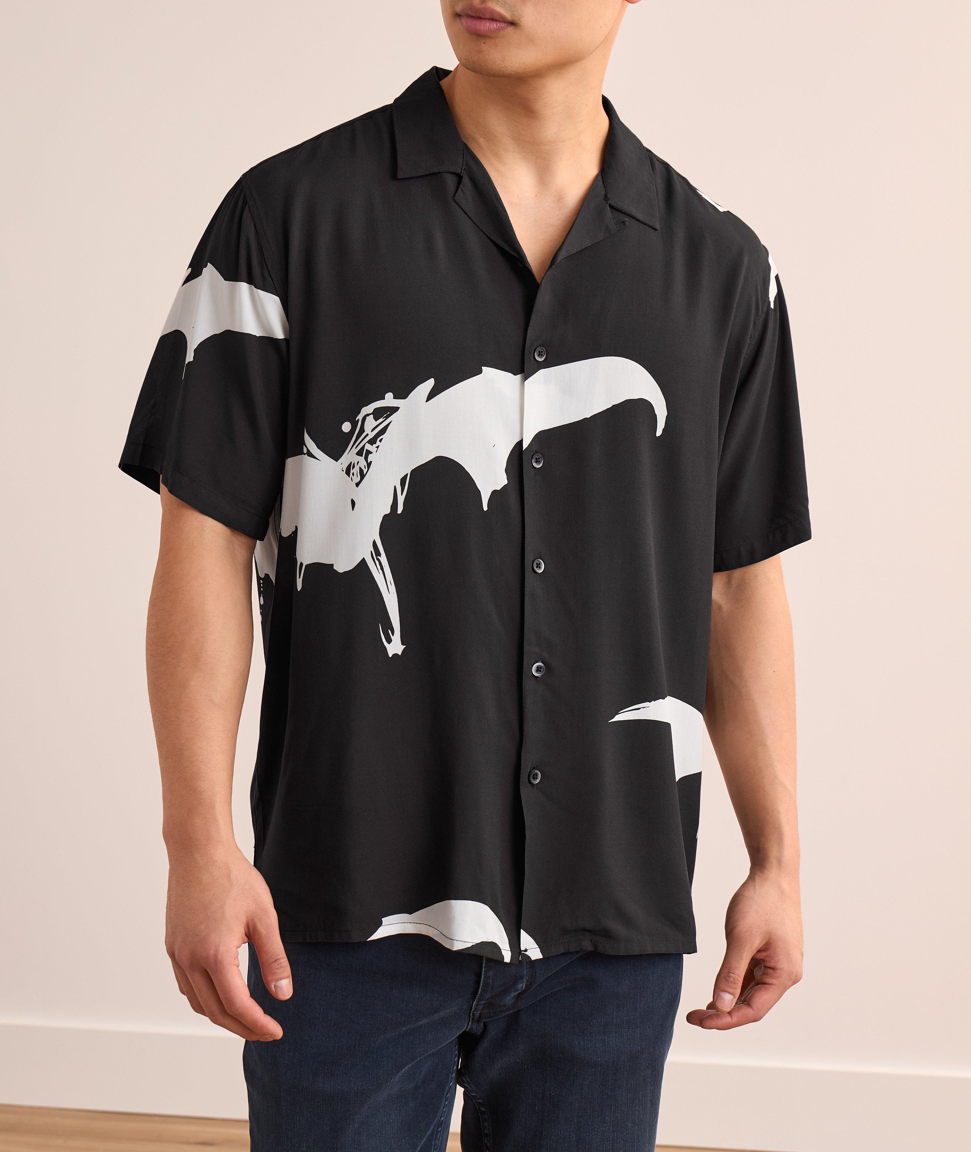 Chemise décontractée à motif de chauve-souris, collection Ralph Steadman image 1