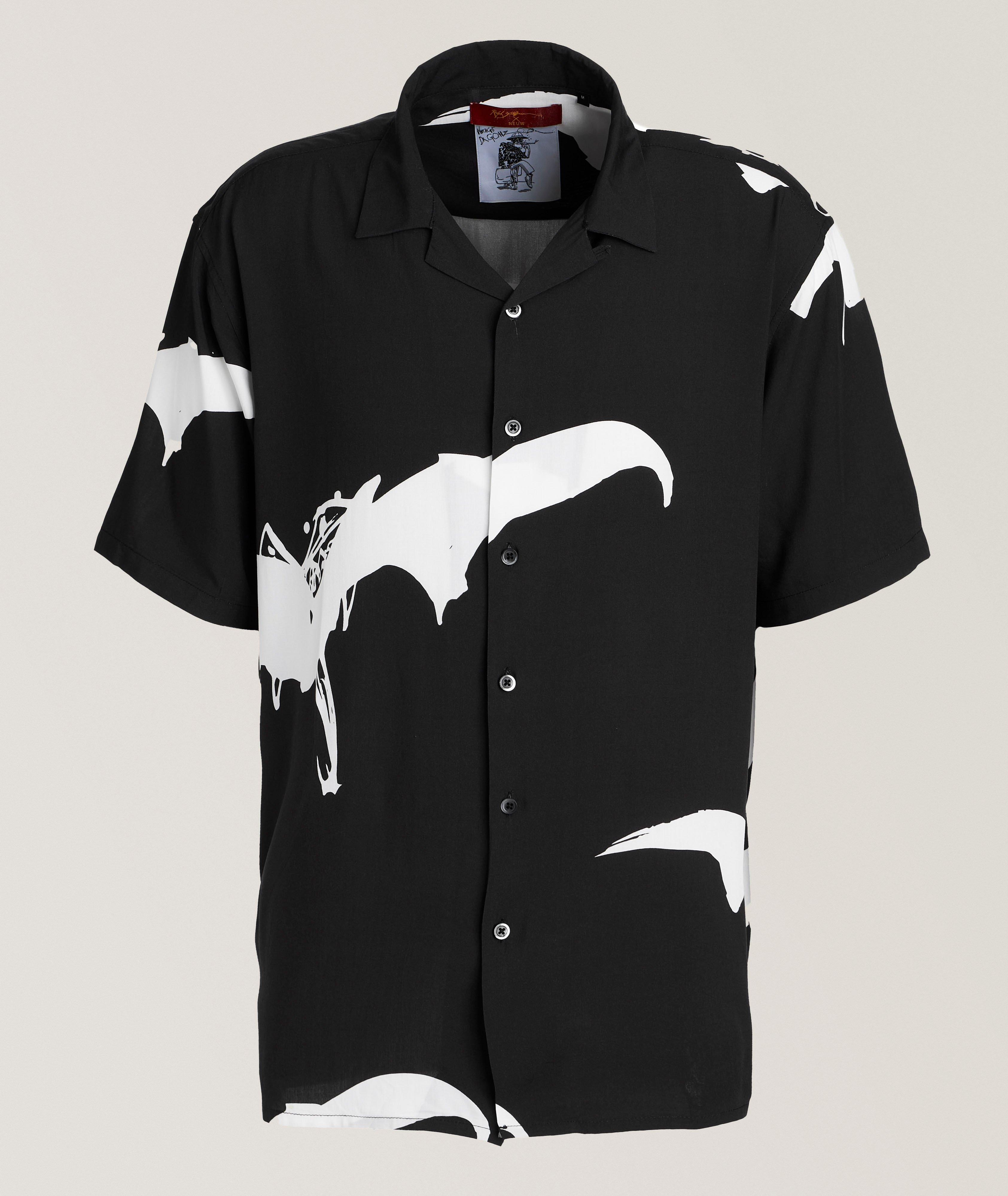 Chemise décontractée à motif de chauve-souris, collection Ralph Steadman image 0