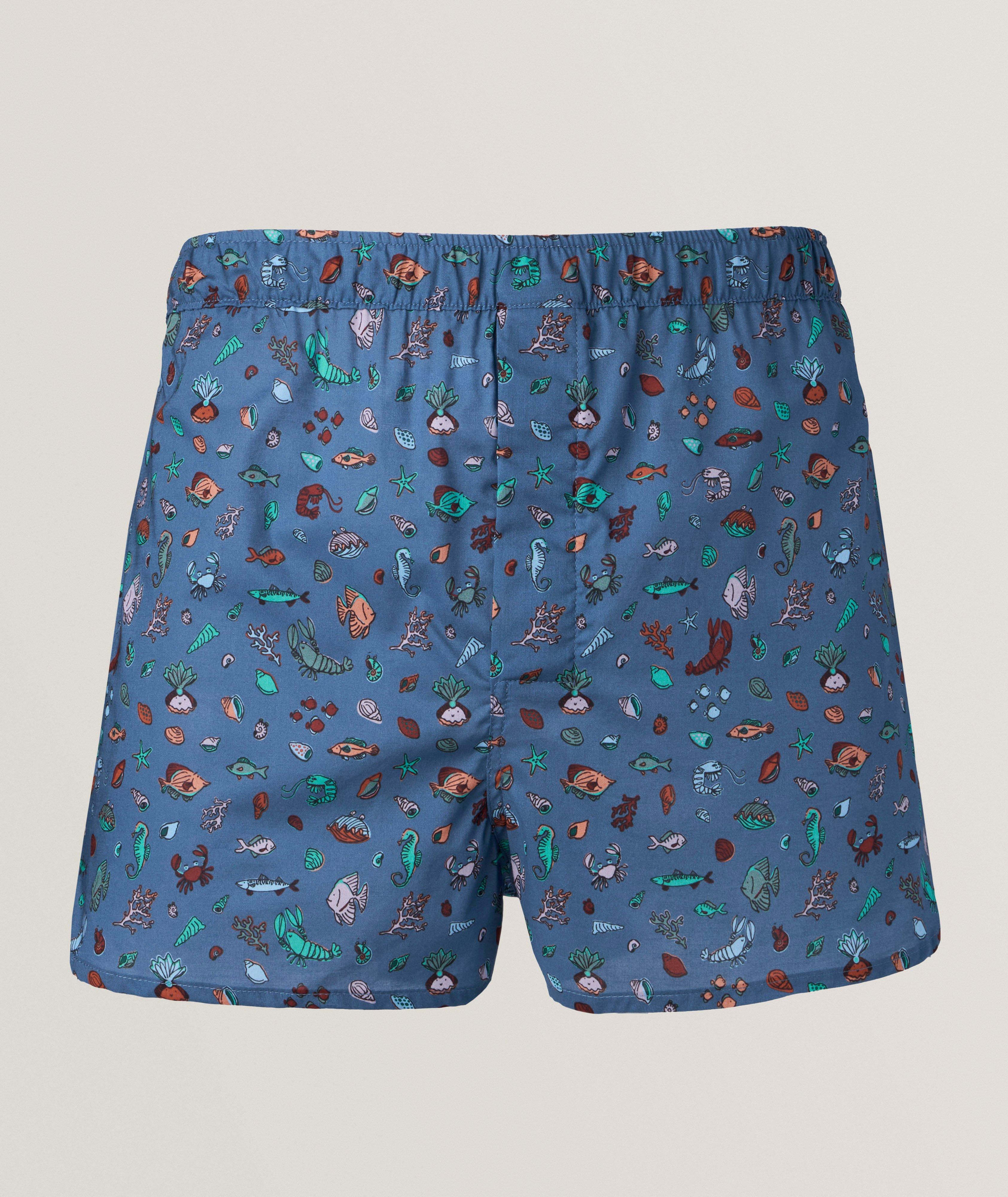 Modern-Fit Sea Creatures Cotton Boxer image 0