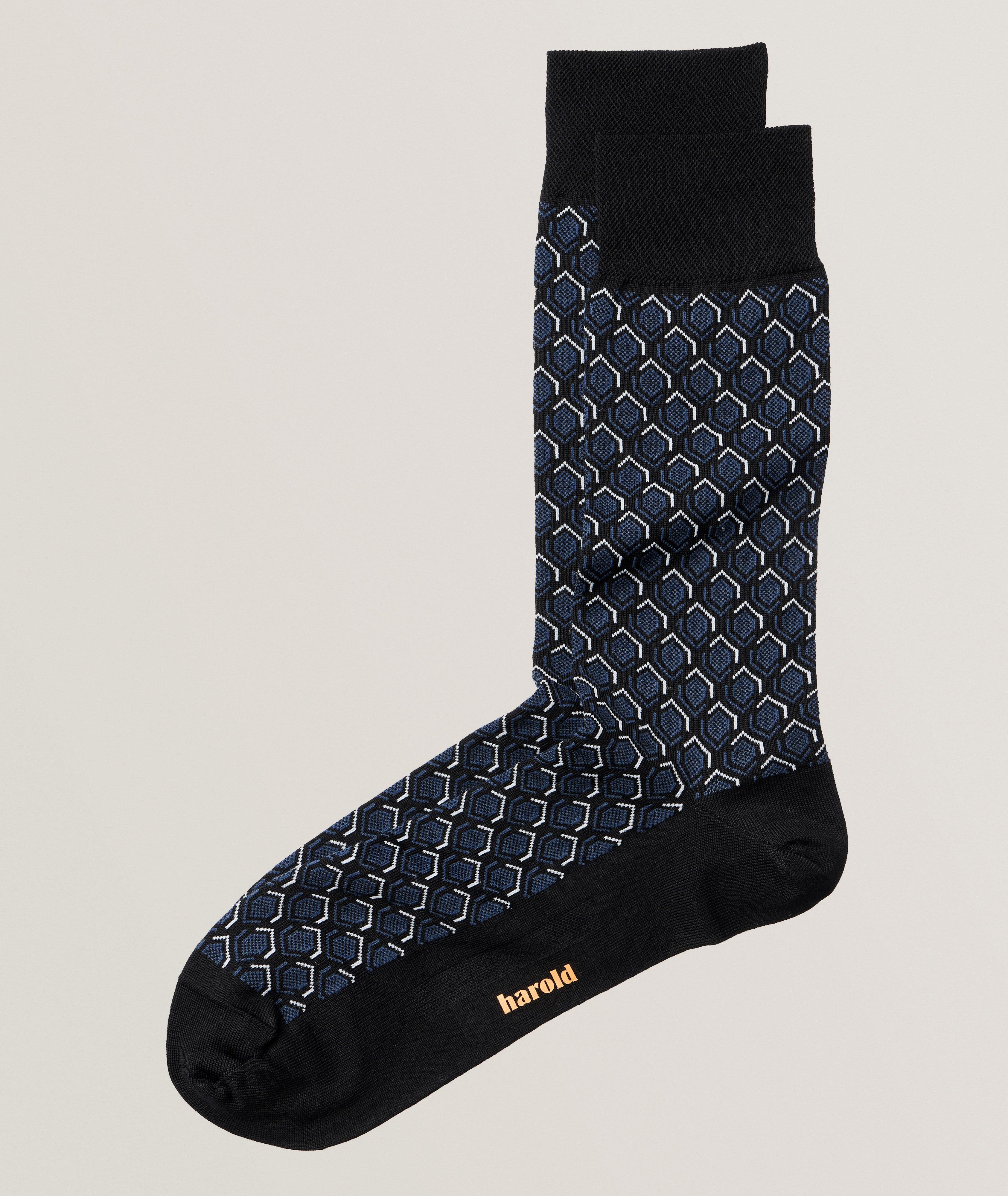 Honeycomb Stretch-Cotton Socks image 0