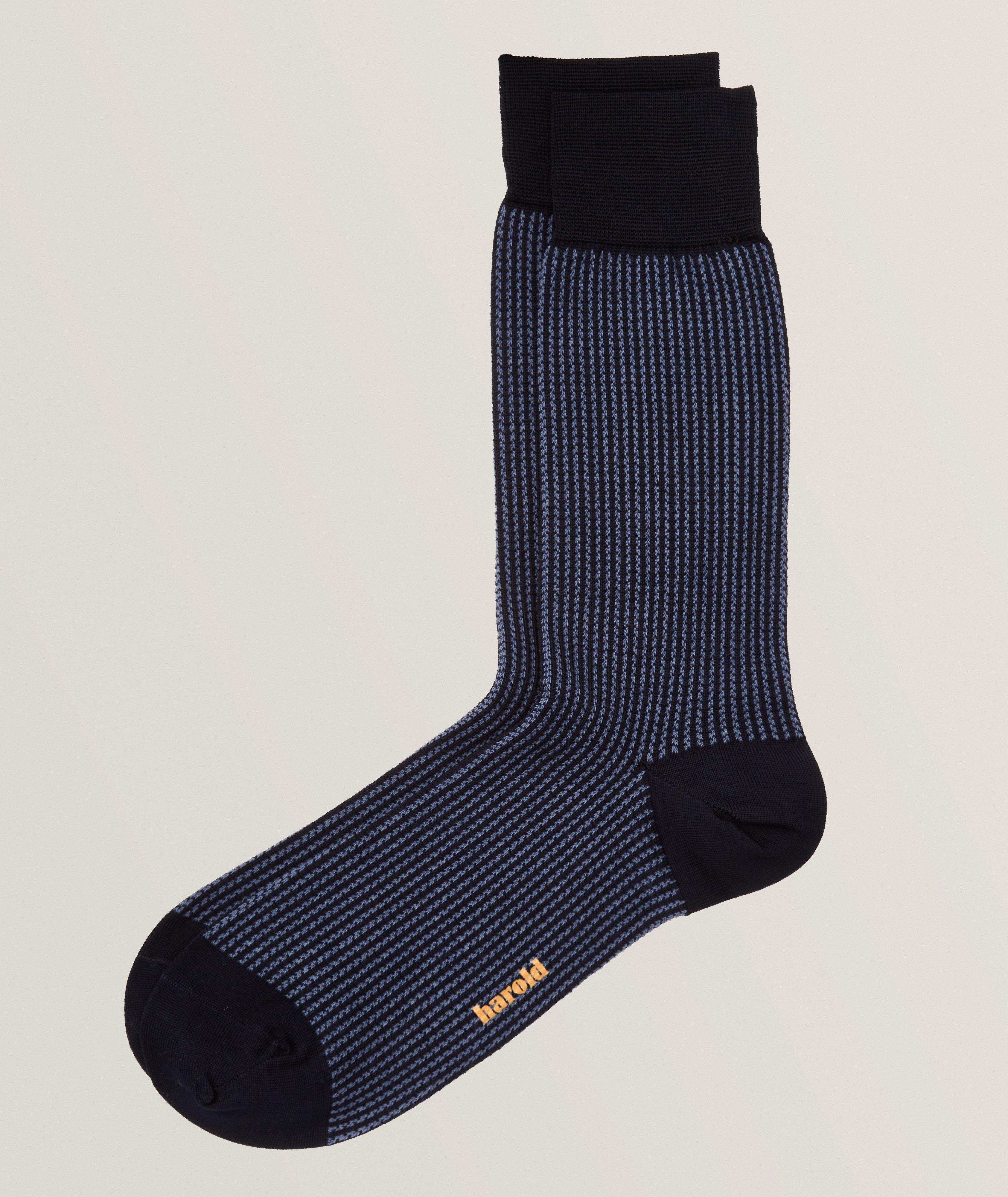 Contrast-Geo Cotton-Stretch Socks image 0