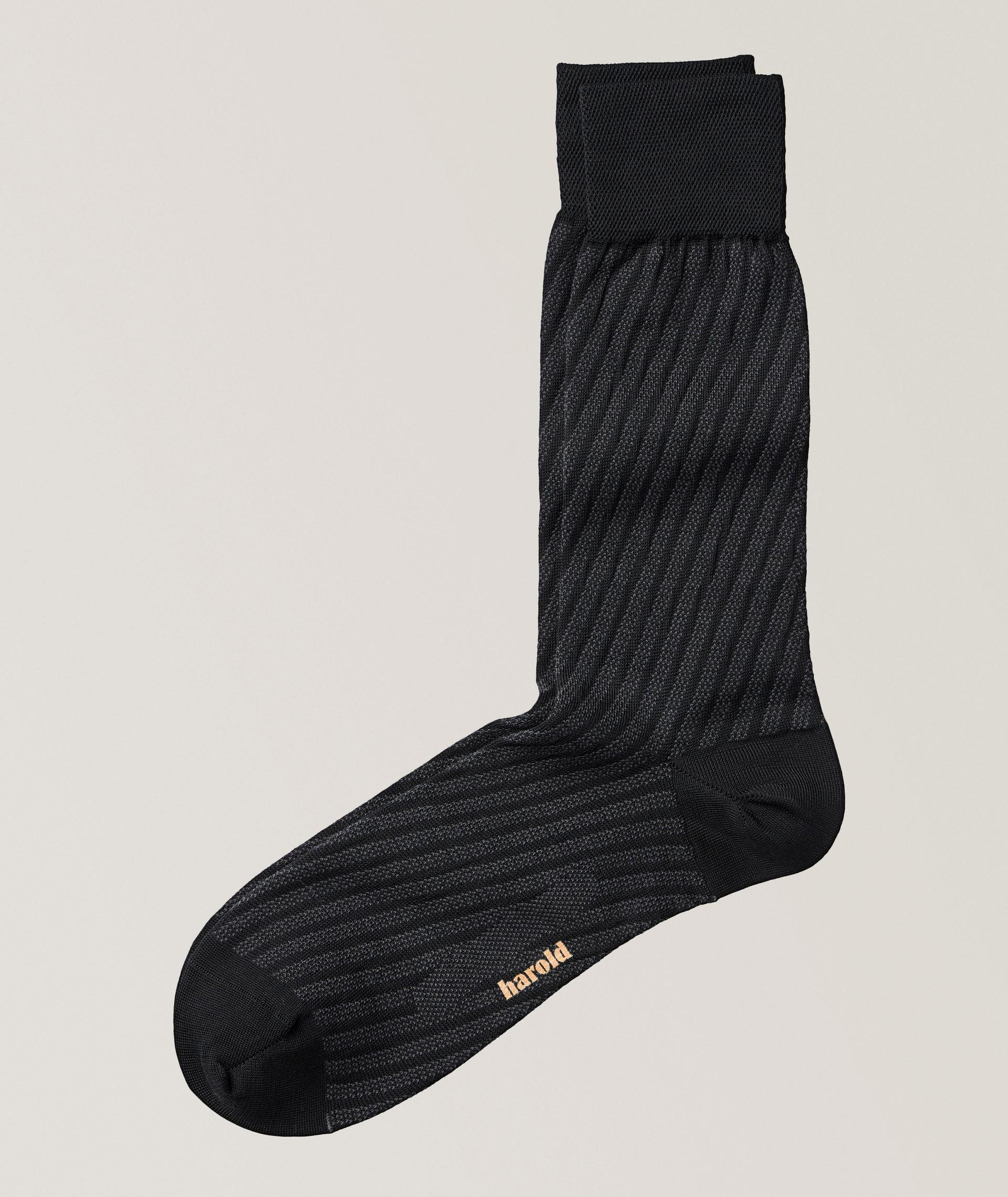Chaussettes en coton extensible à rayures diagonales image 0