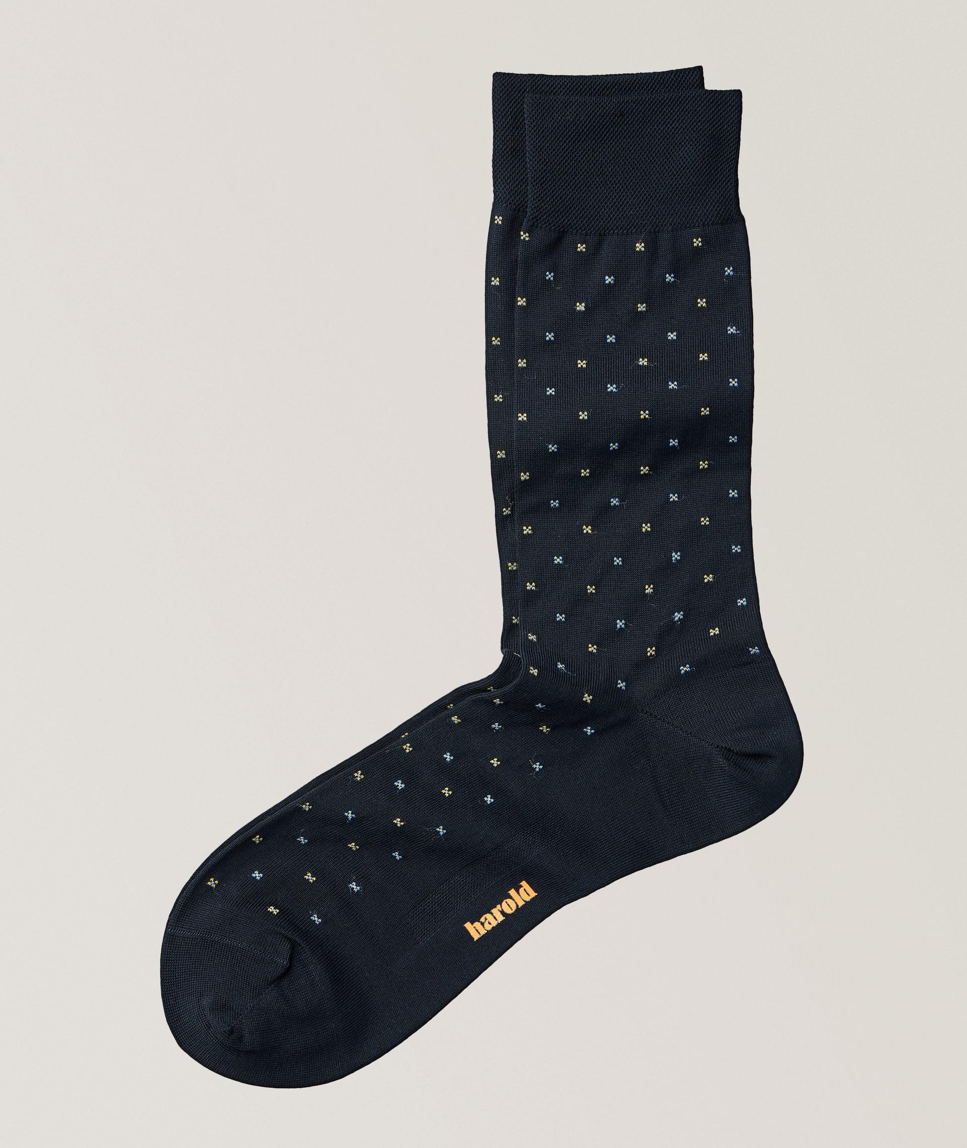 Chaussettes en coton extensible à petit motif floral image 0