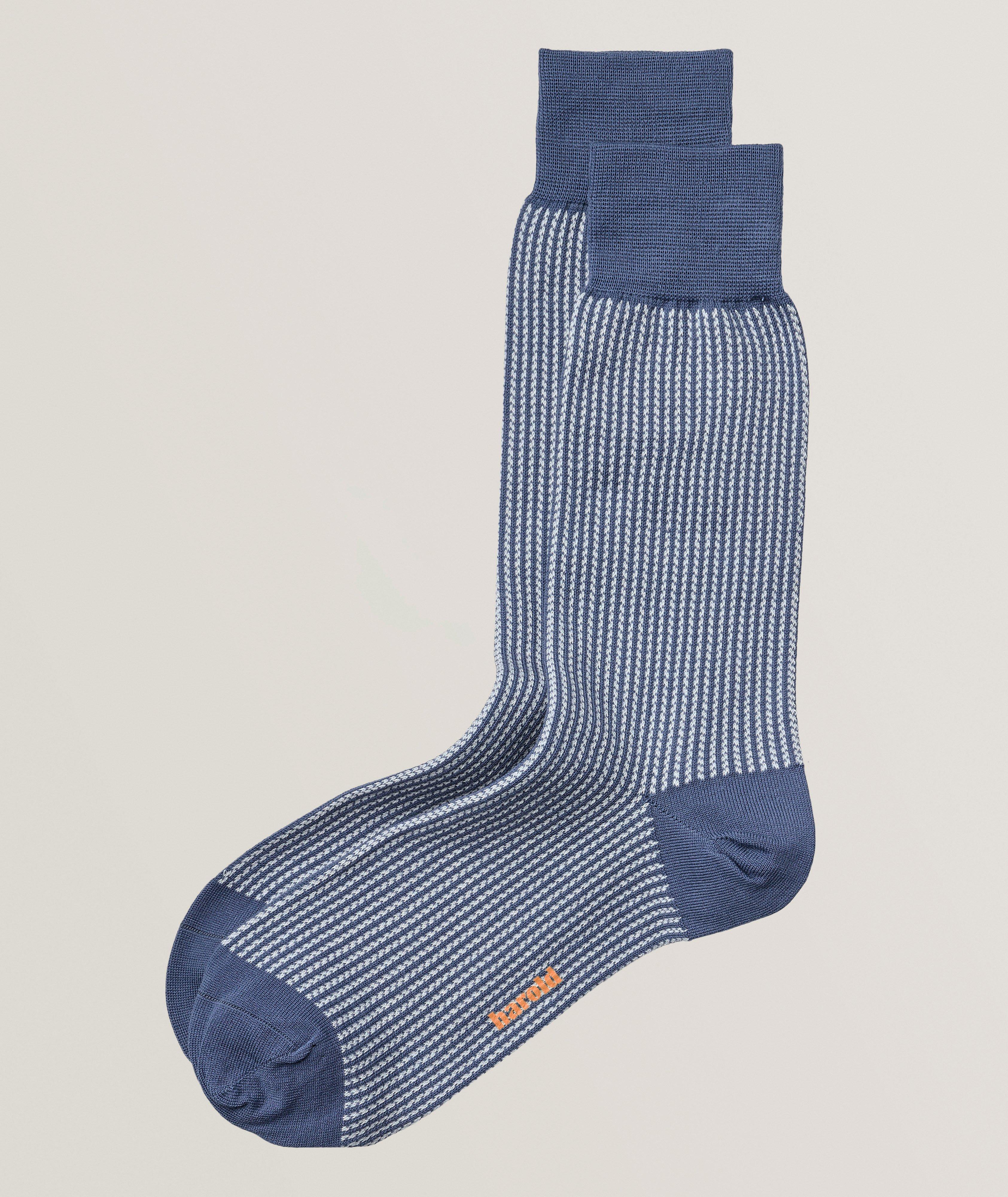 Contrast-Geo Cotton-Stretch Socks image 0