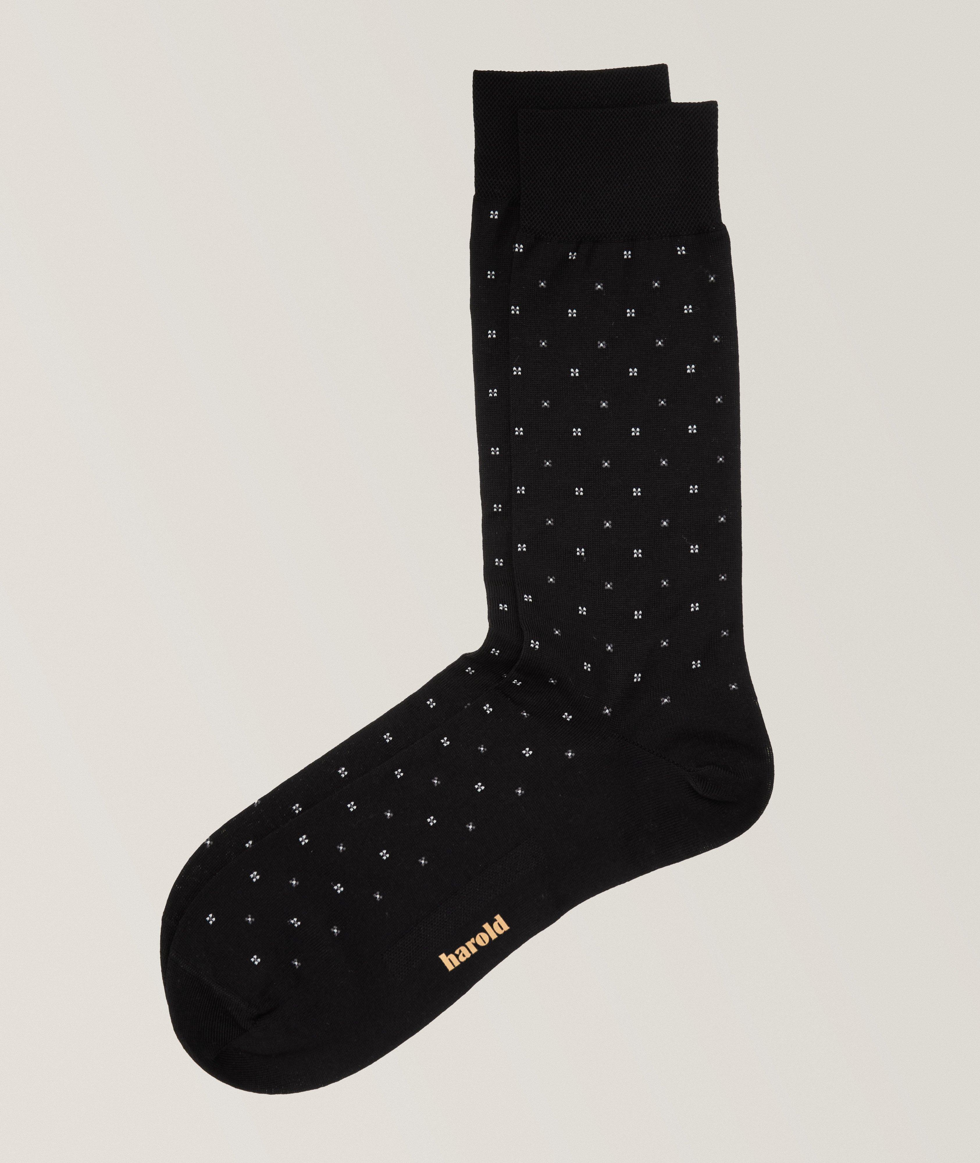 Micro-Floral Cotton-Blend Socks image 0