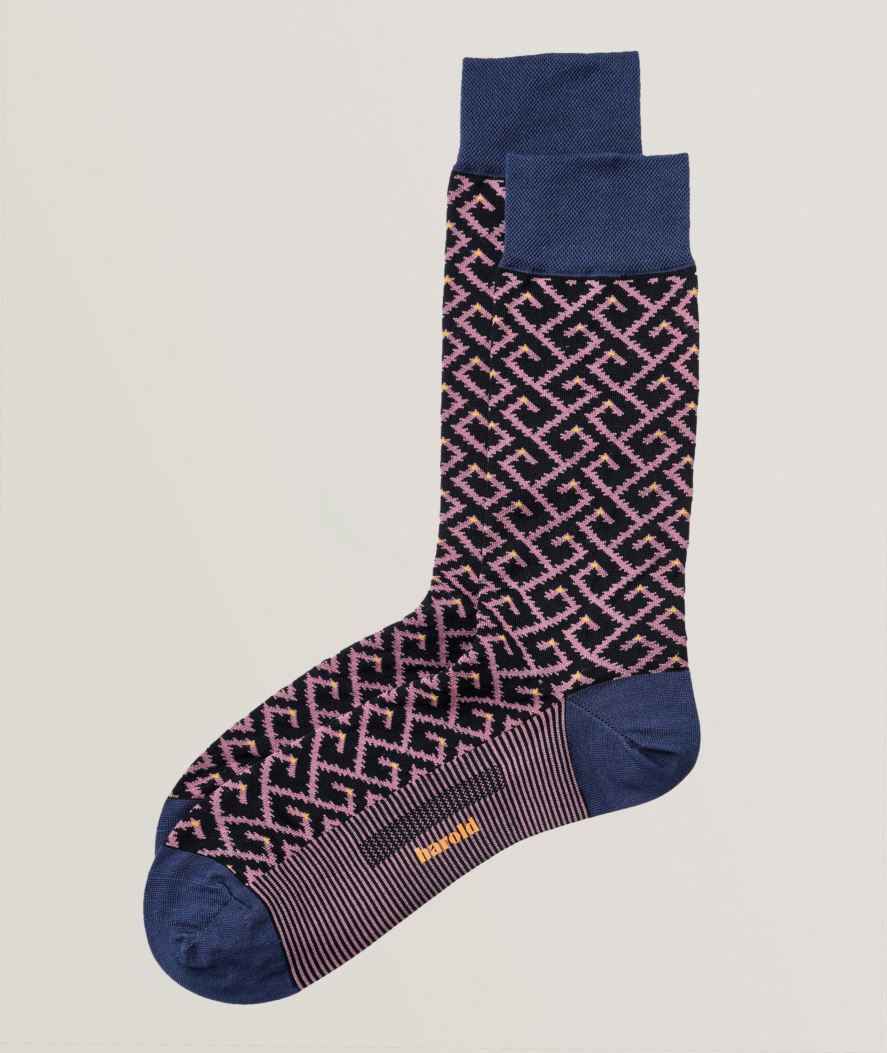 Maze Stretch-Cotton Socks image 0