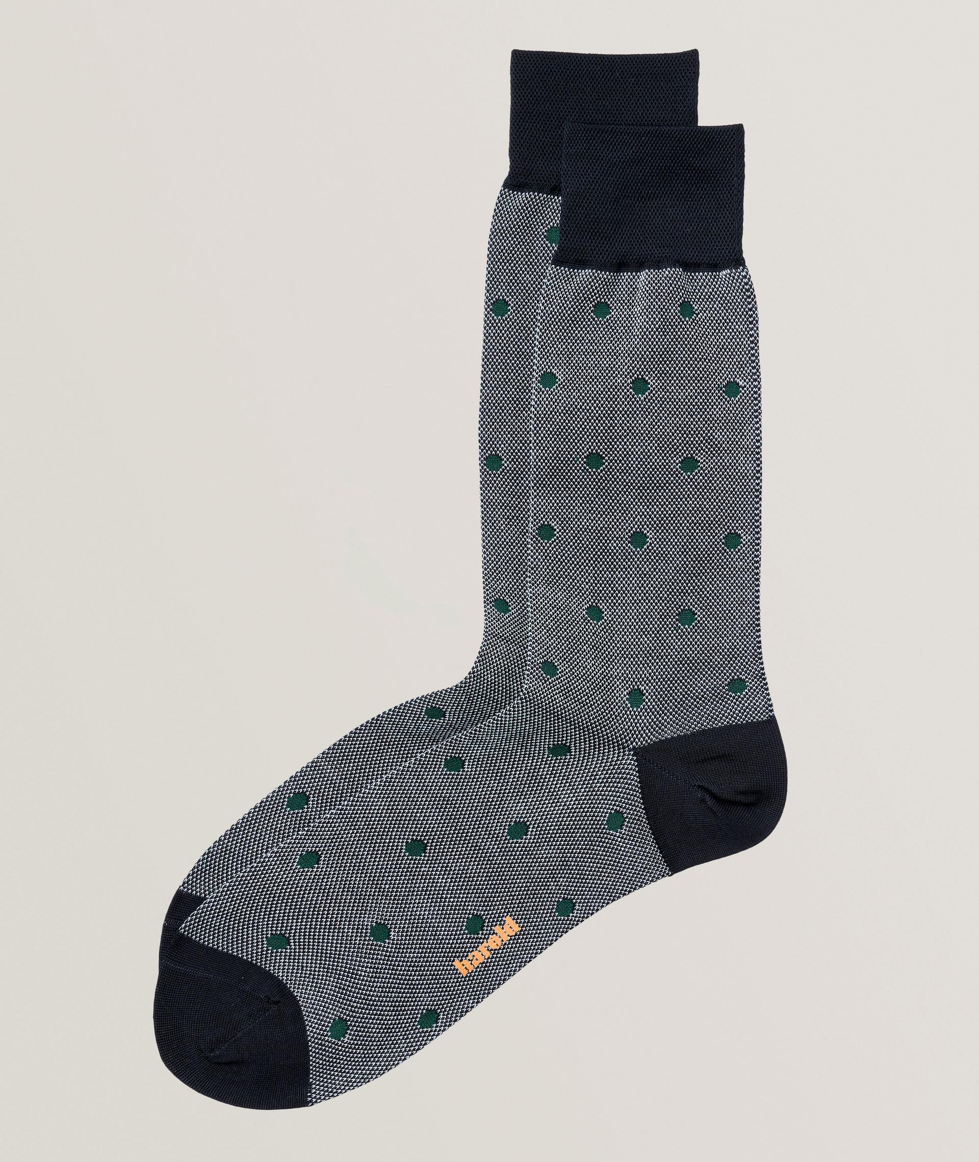 Chaussettes en coton extensible à pois image 0