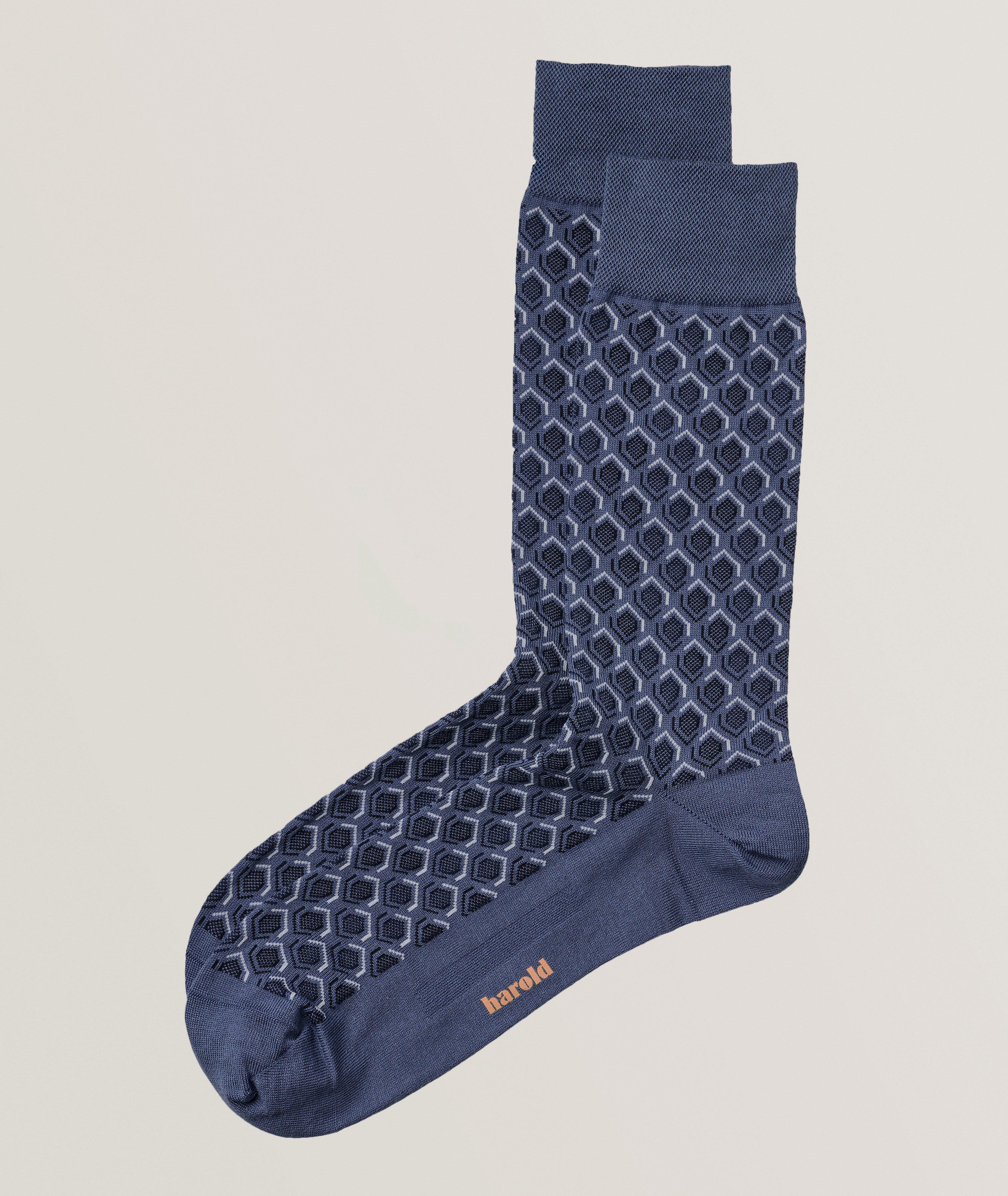 Honeycomb Stretch-Cotton Socks image 0