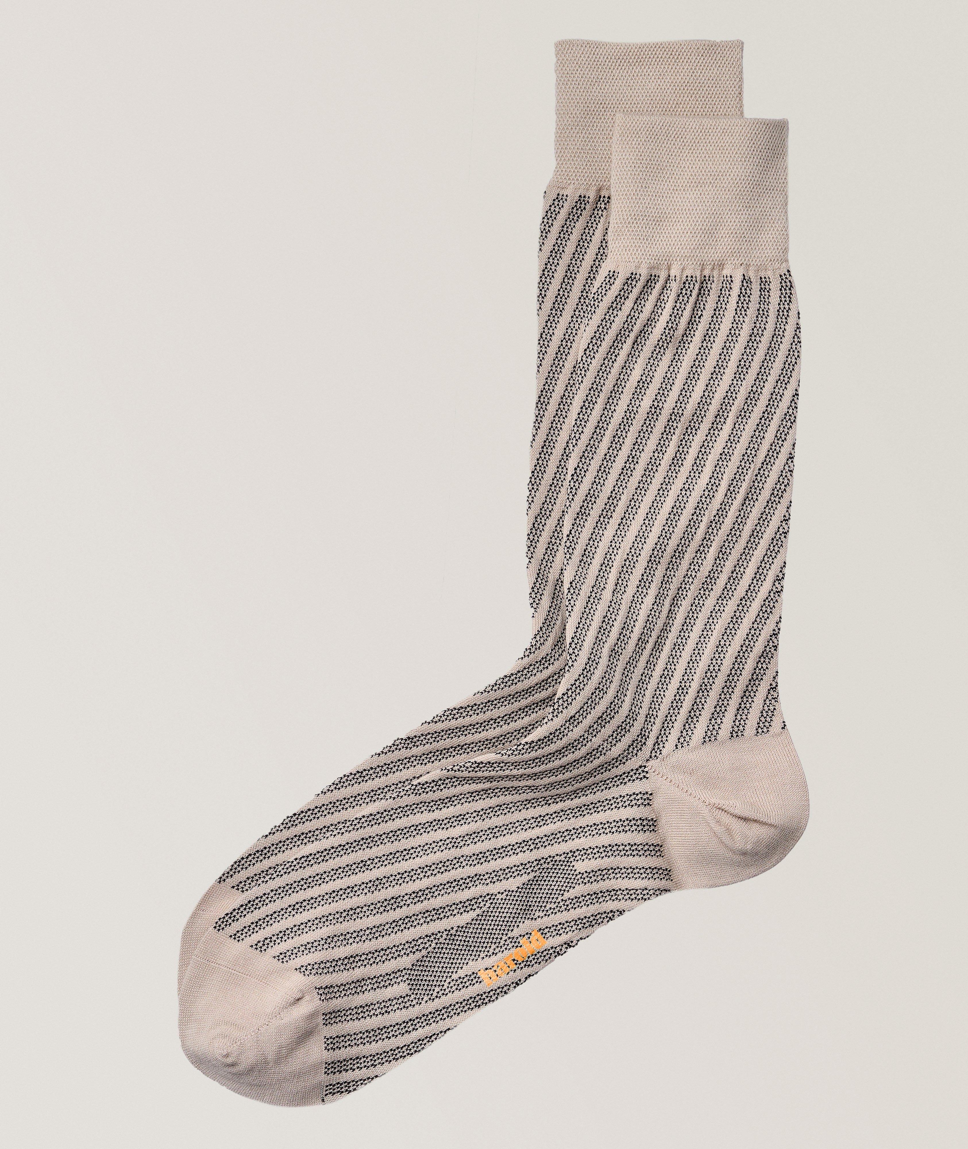 Diagonal Stripe Cotton-Blend Socks  image 0