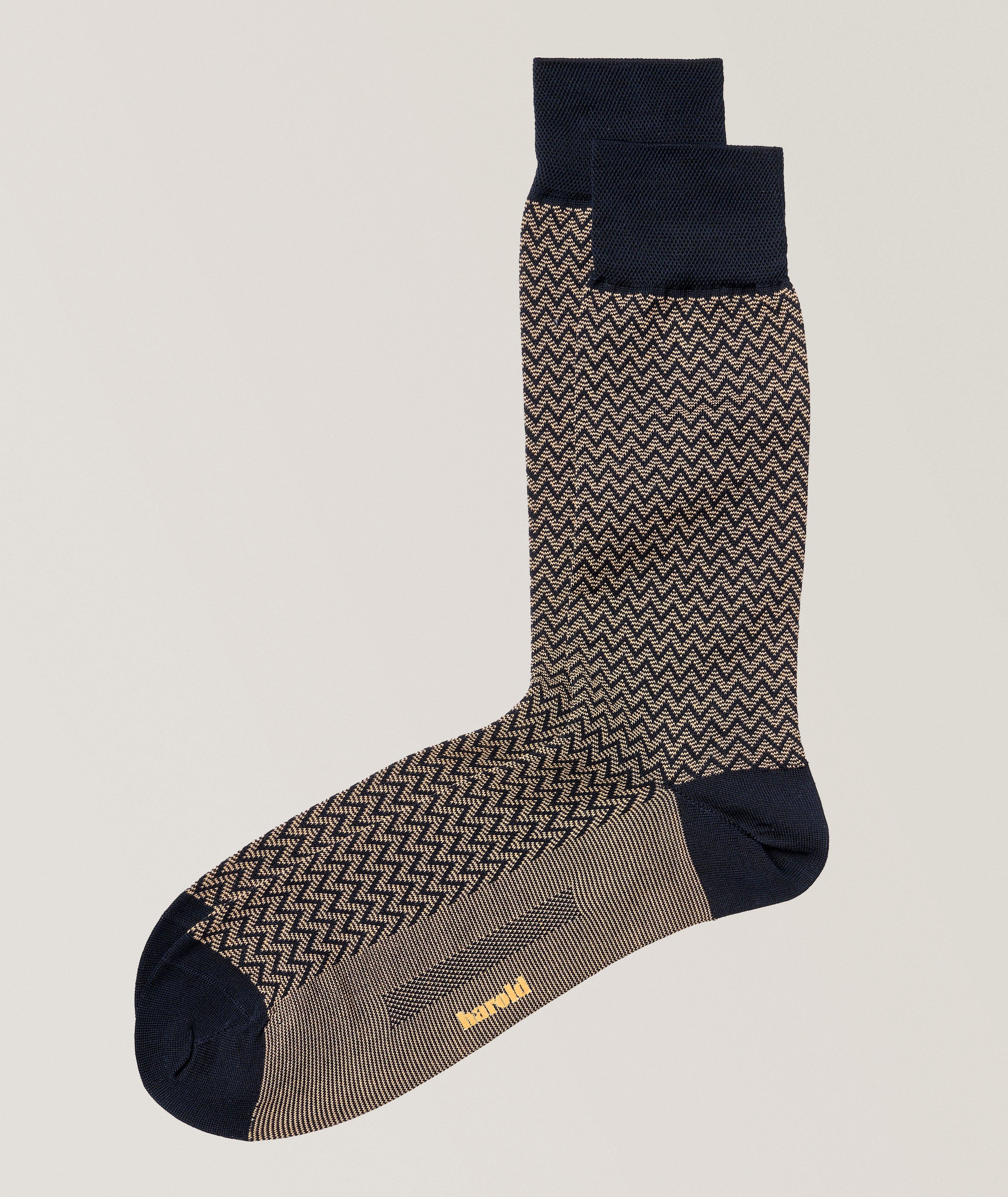 Herringbone Stretch-Cotton Socks  image 0