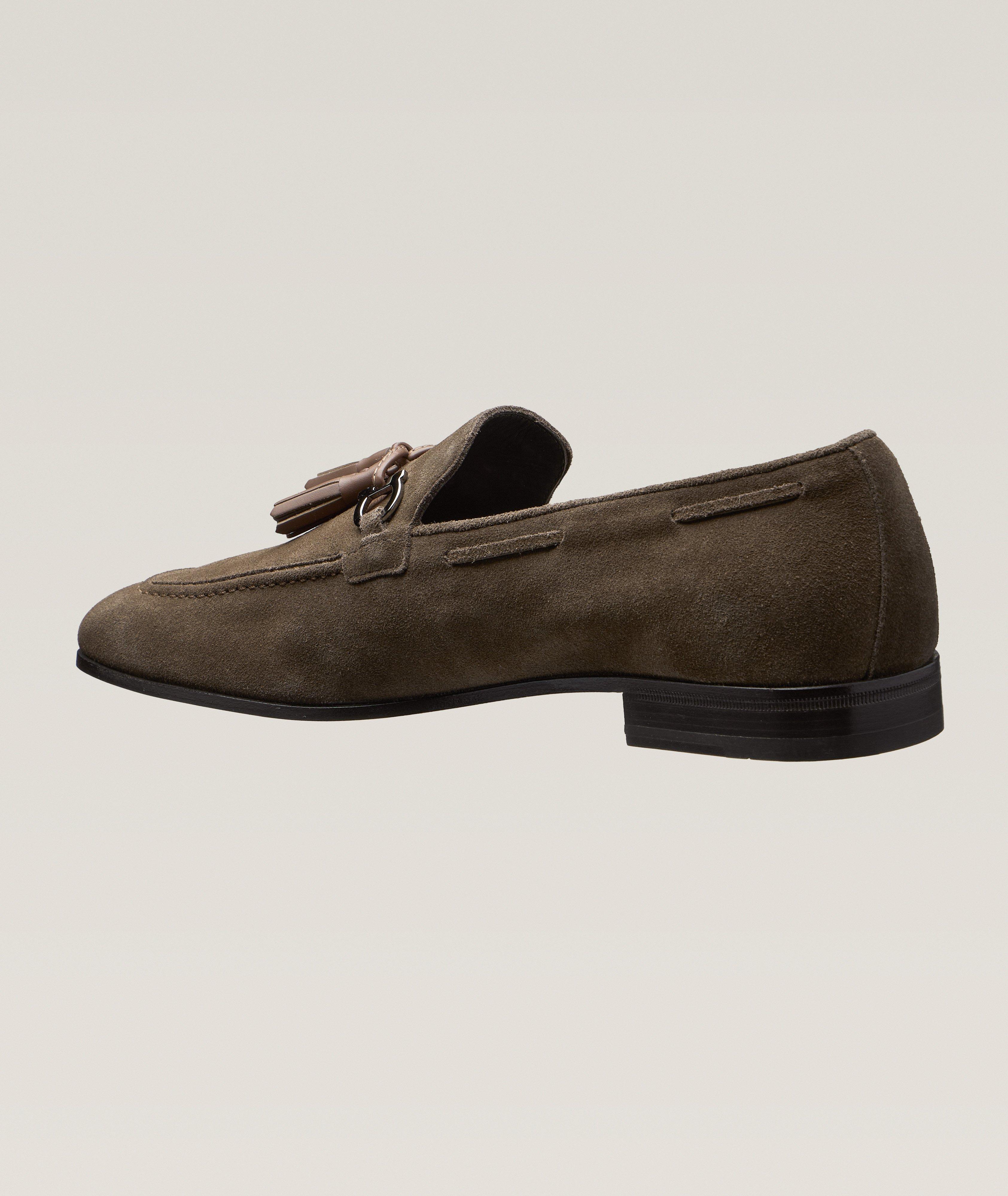 Basilea Gancio Suede-Leather Tassel Loafers image 2