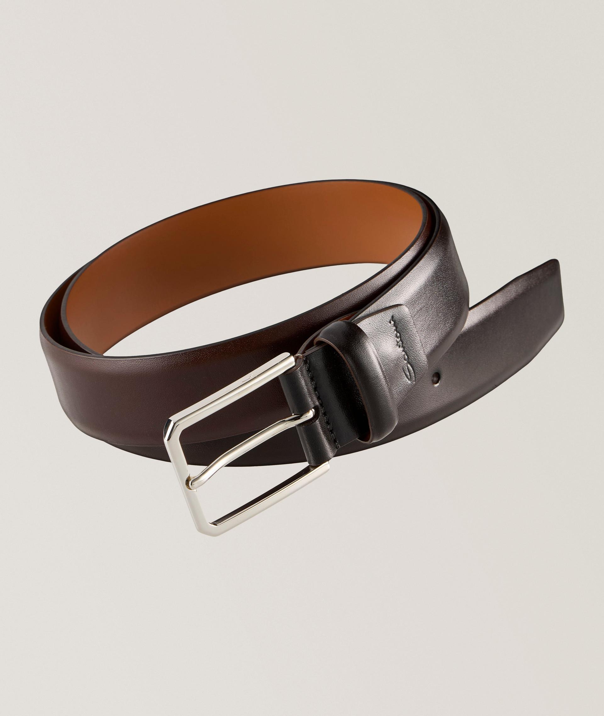 Ceinture en cuir poli à boucle carrée image 0