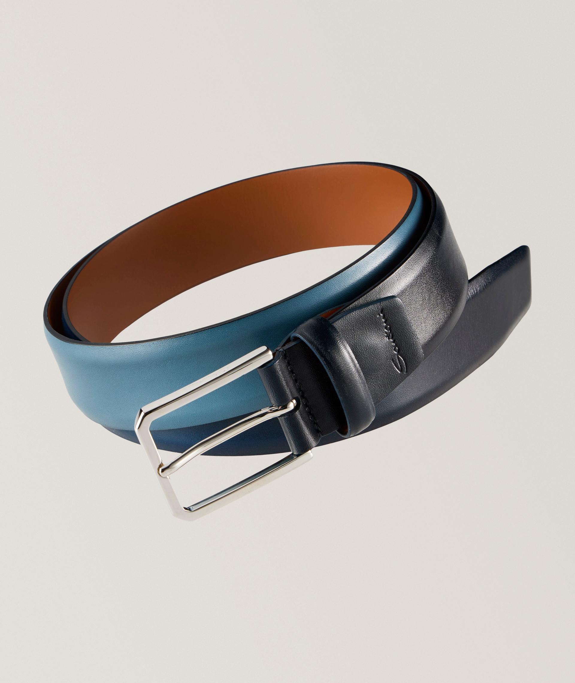 Ceinture en cuir poli à boucle carrée image 0