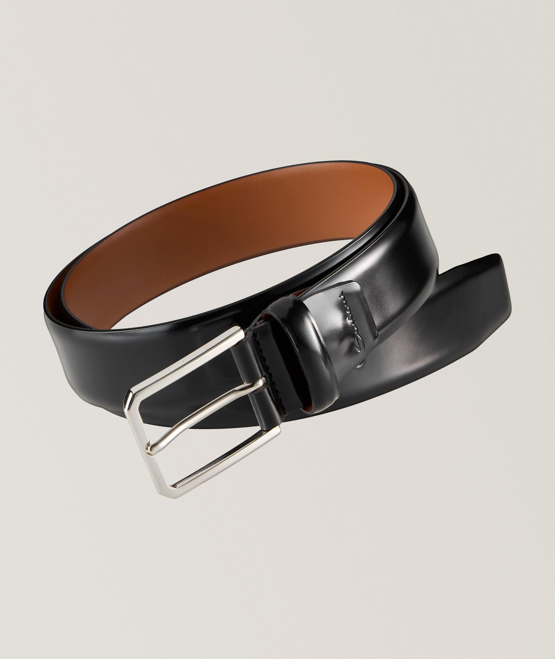 Ceinture en cuir poli à boucle carrée image 0