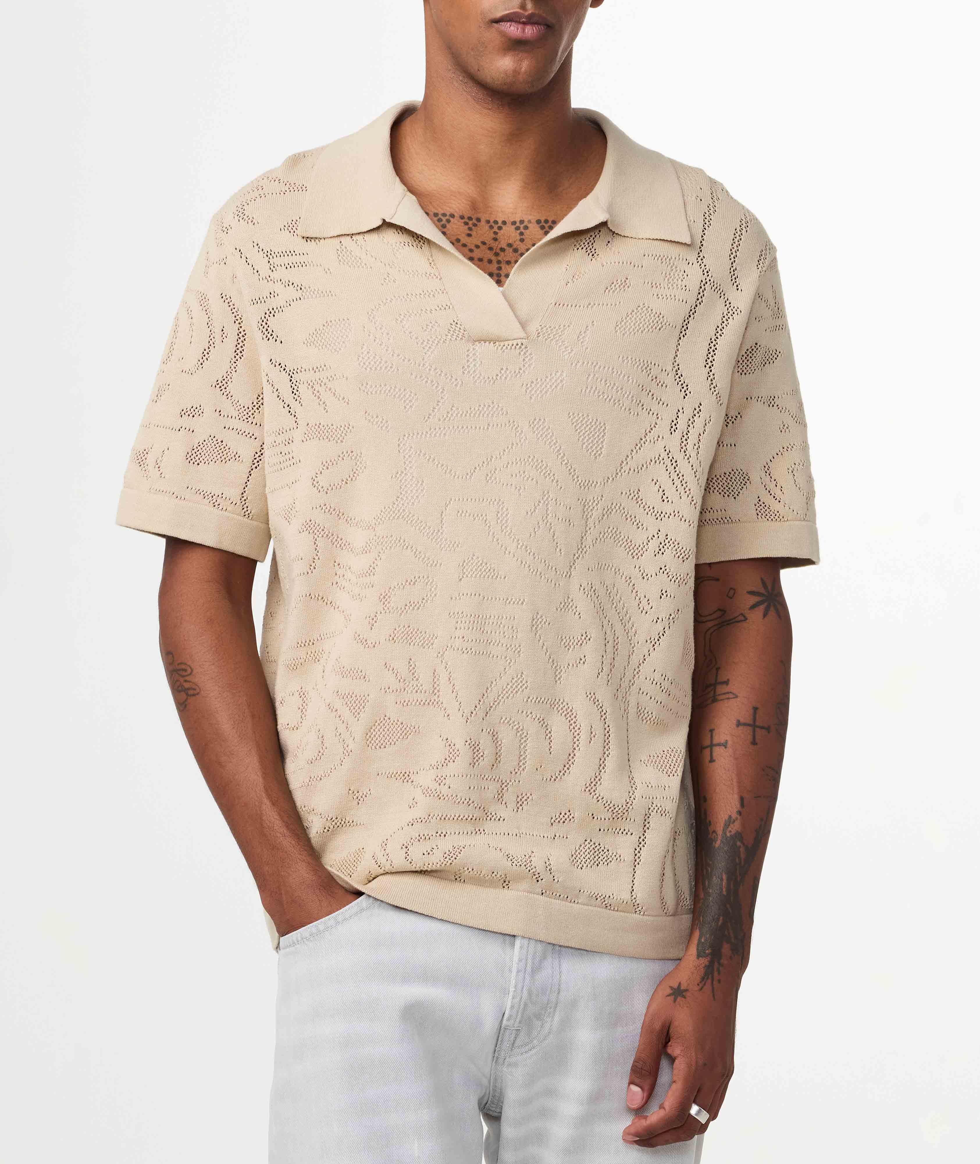 Tonal Jacquard Polo Shirt image 3