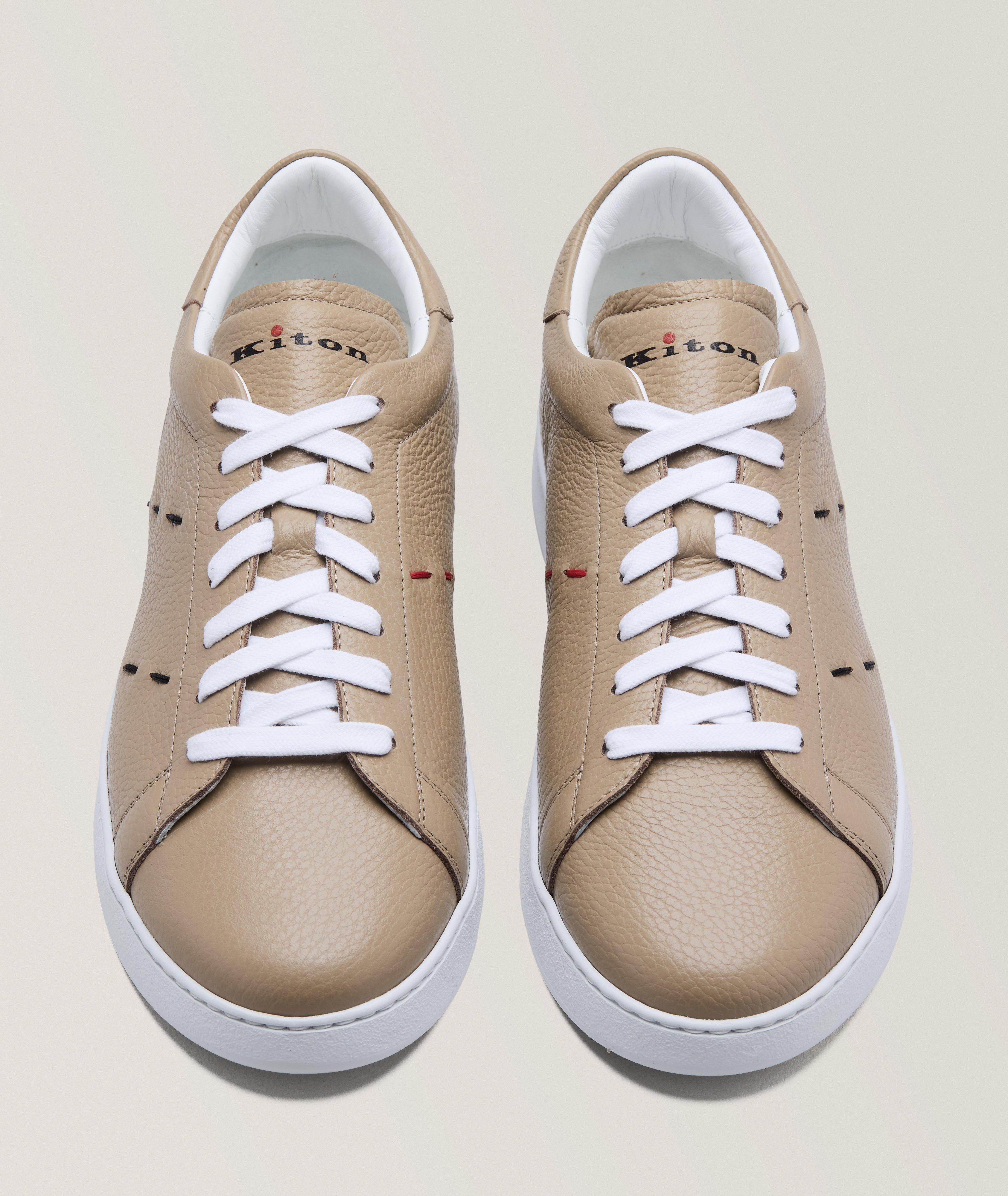 Leather Pick Stitch Sneakers  image 1