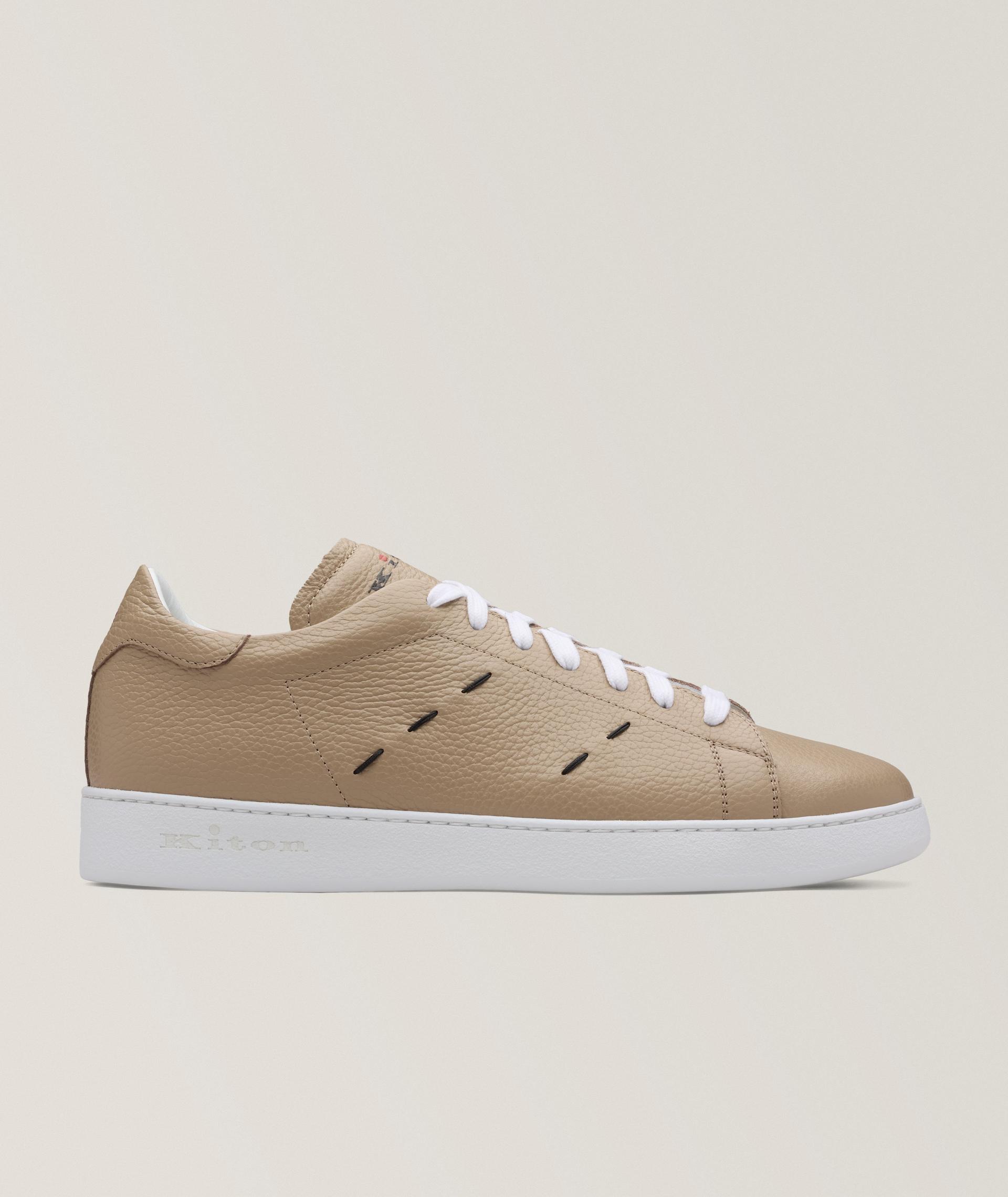 Chaussure sport en cuir avec surpiqures image 0