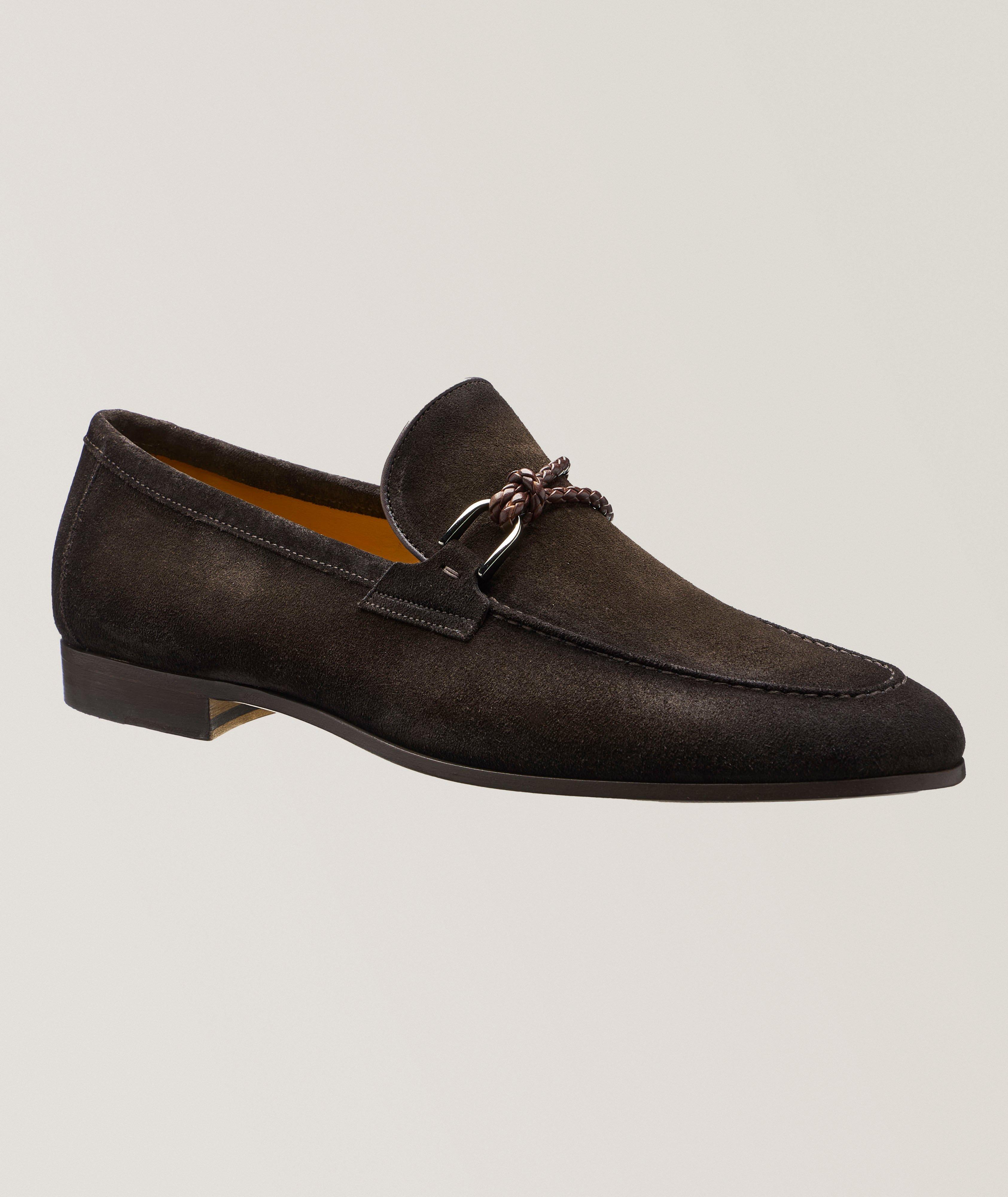 Silvano Woven Asymmetric Loop Suede Loafers  image 0