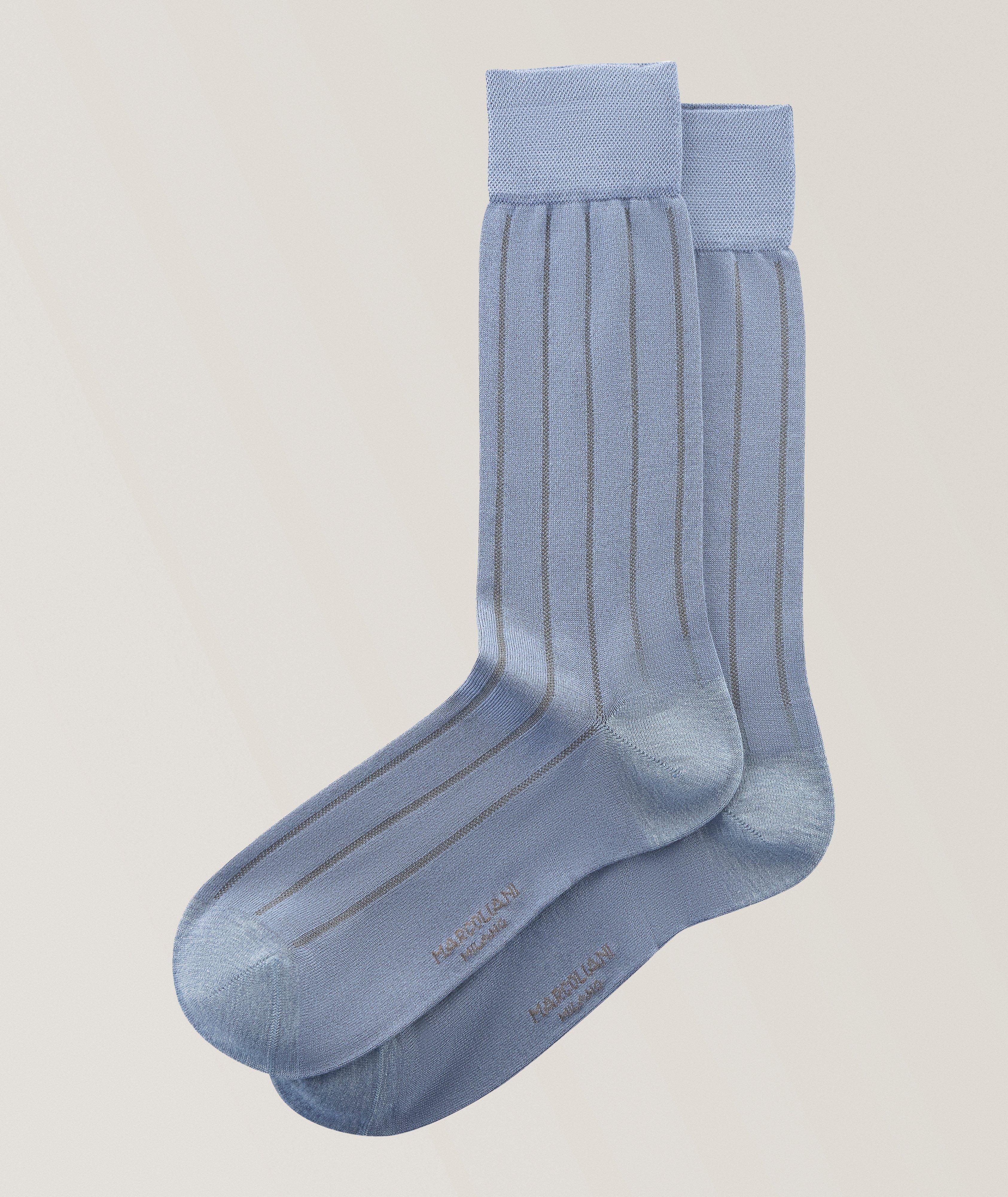 Pinstripe Modal-Cotton Blend Socks image 0