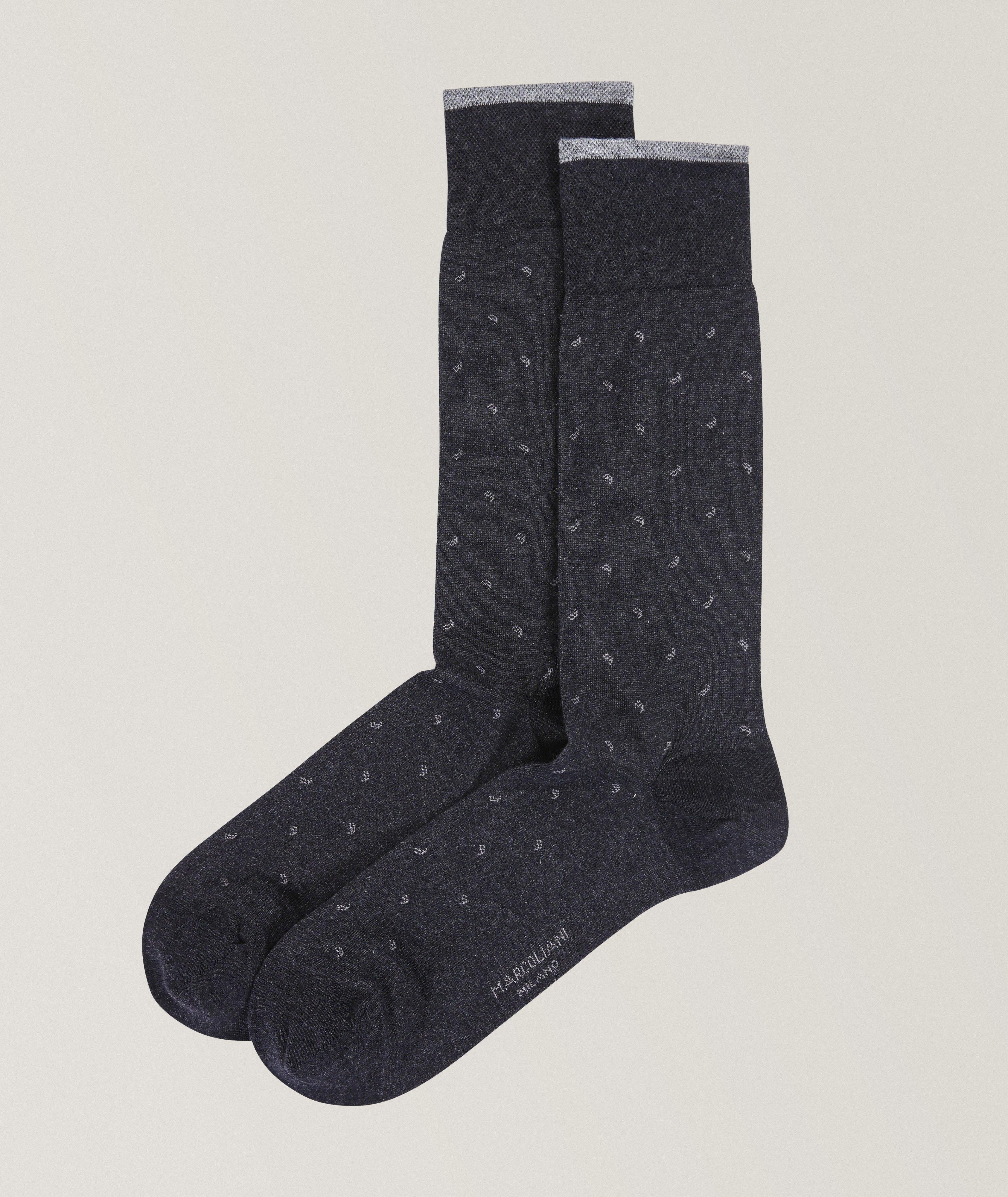 Micro-Paisley Cotton-Blend Socks image 0