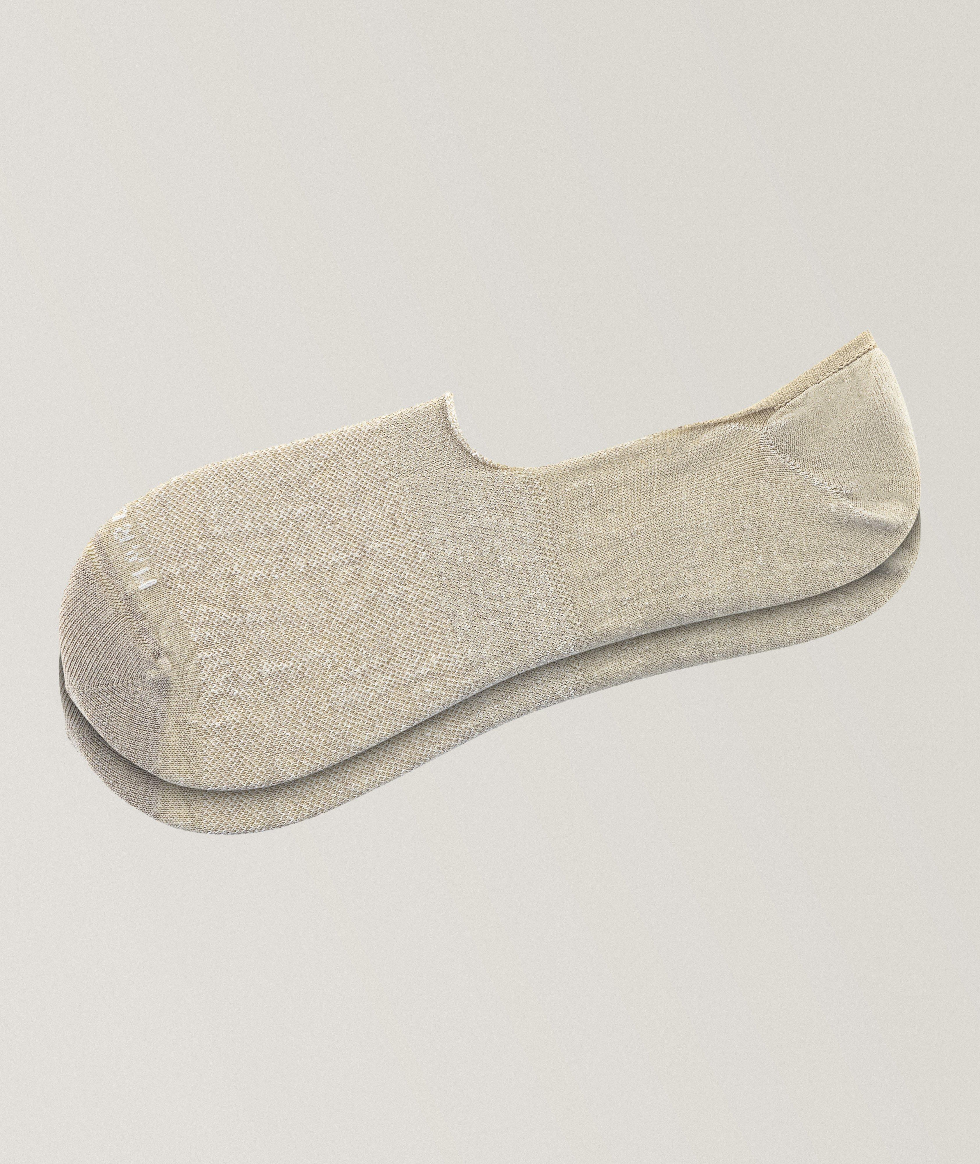 Invisible Touch Piqué Linen-Cotton Socks image 0