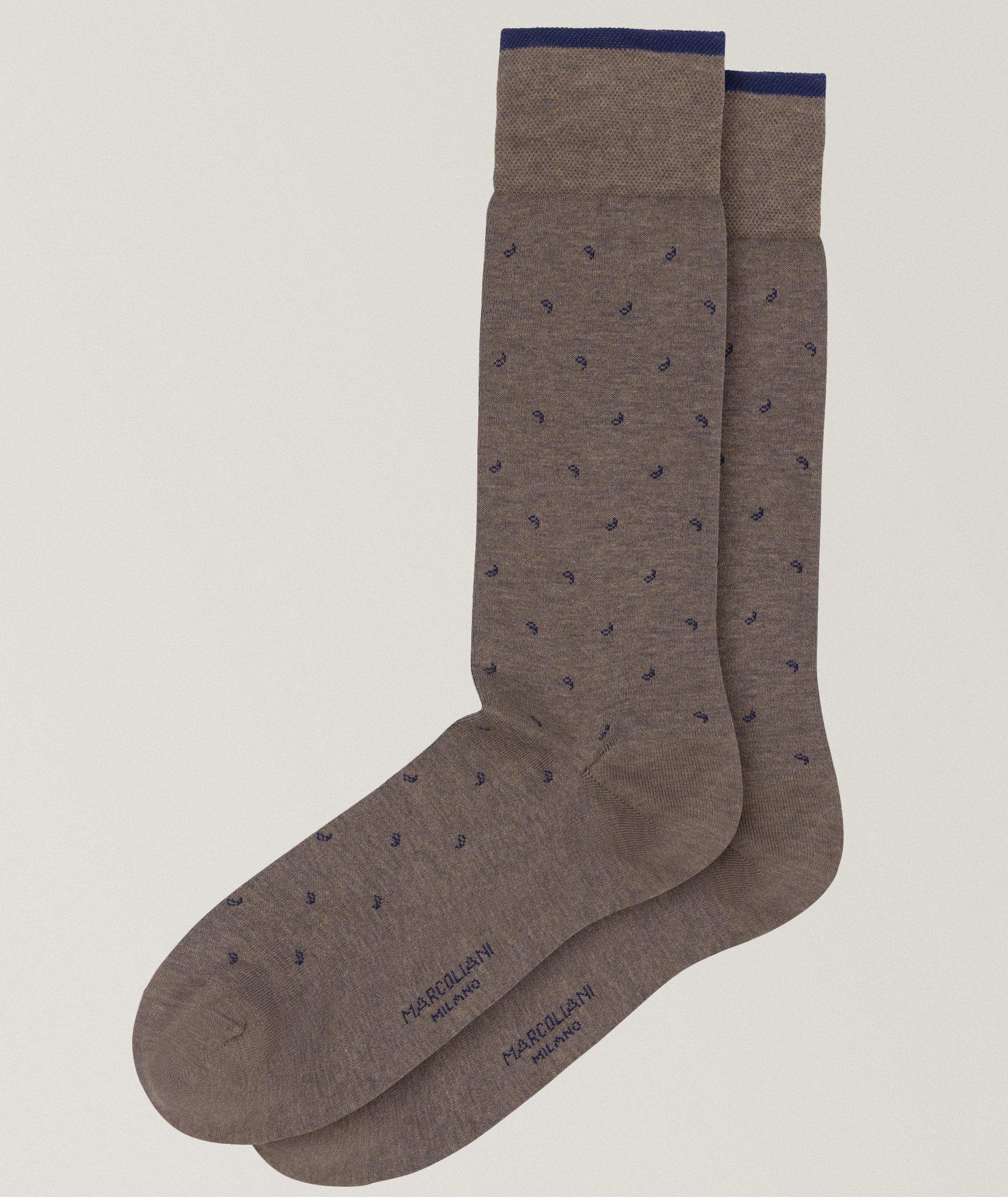 Micro-Paisley Cotton-Blend Socks image 0