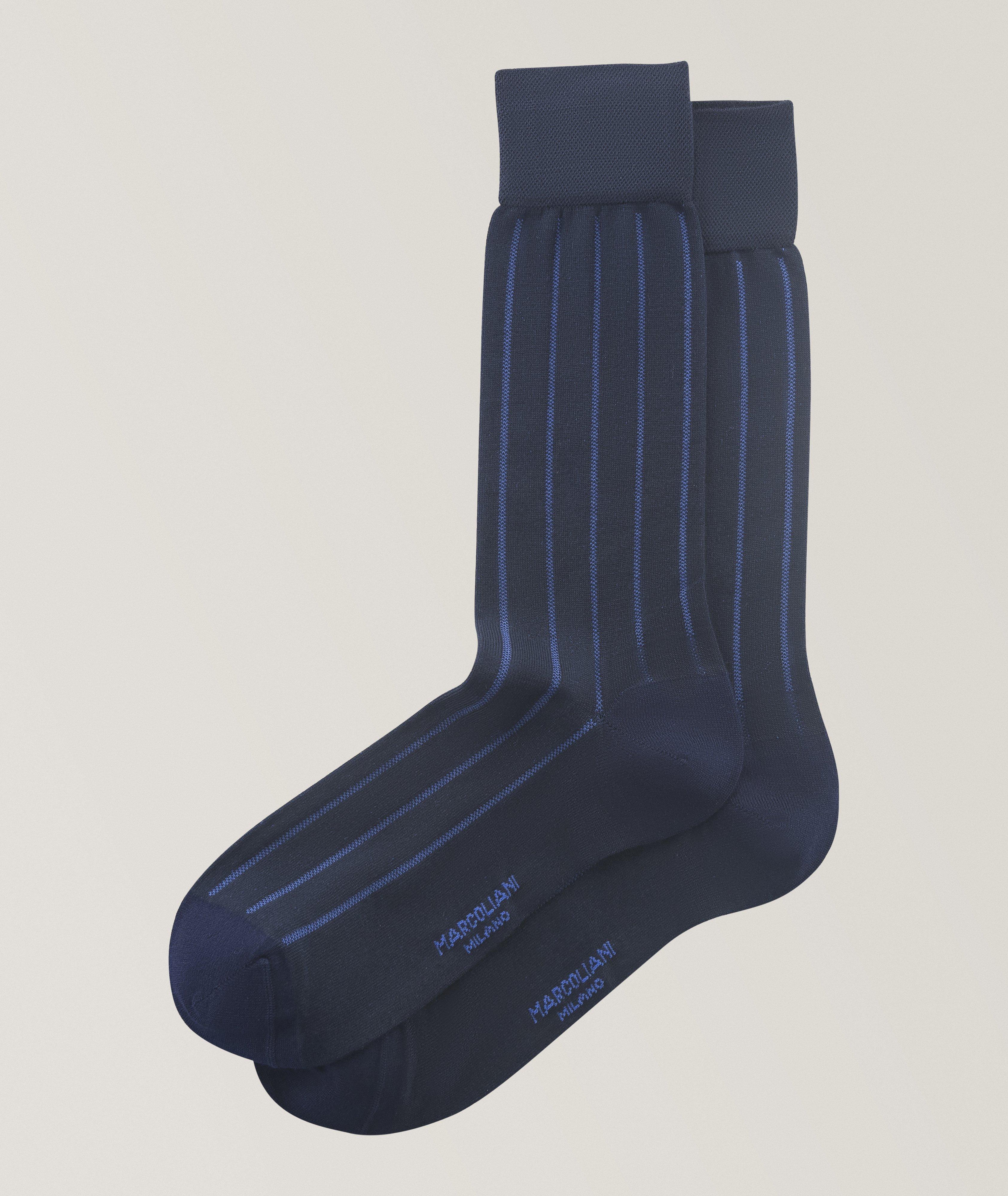 Pinstripe Modal-Cotton Blend Socks image 0