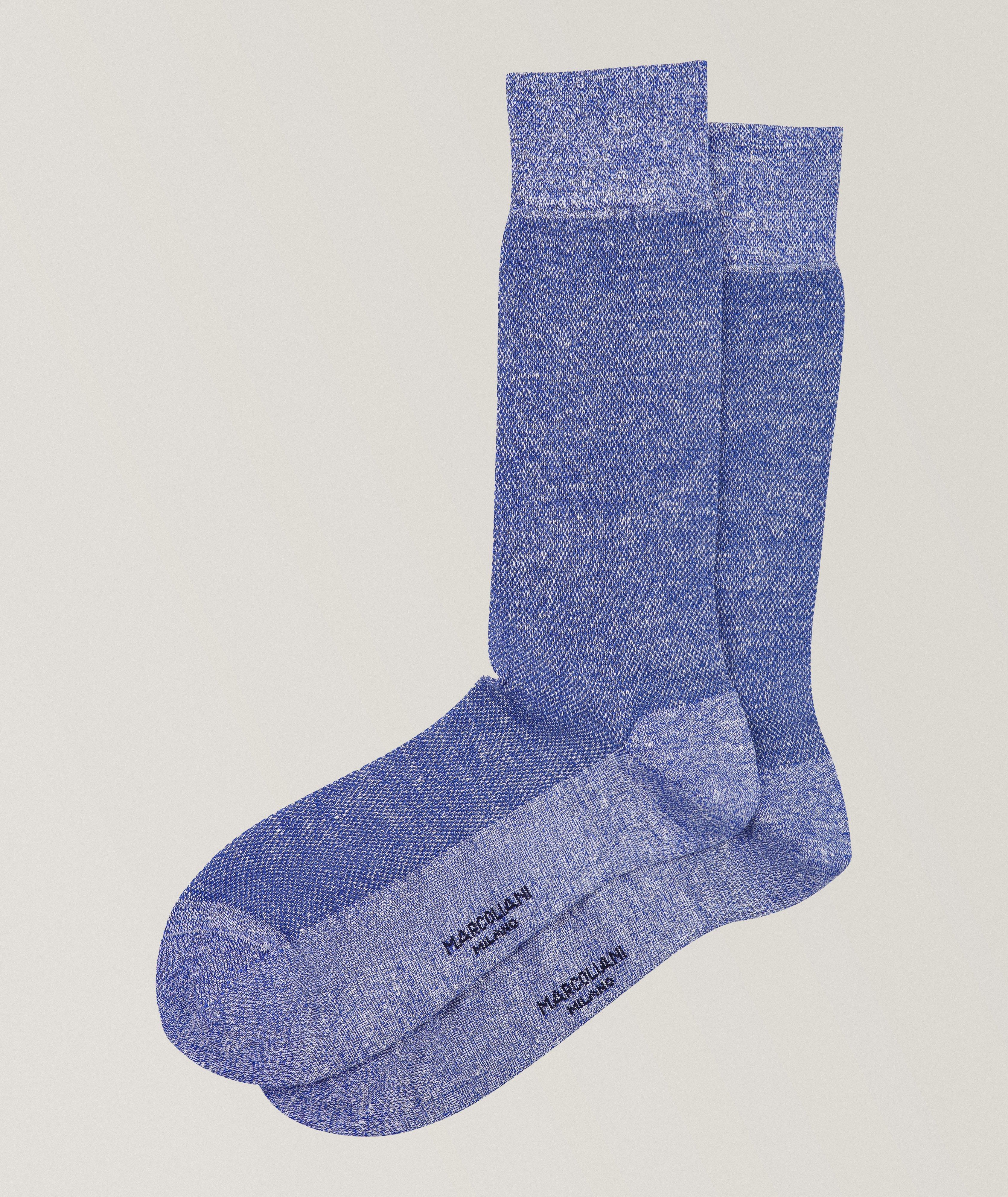 Piqué Linen-Cotton Blend Socks image 0