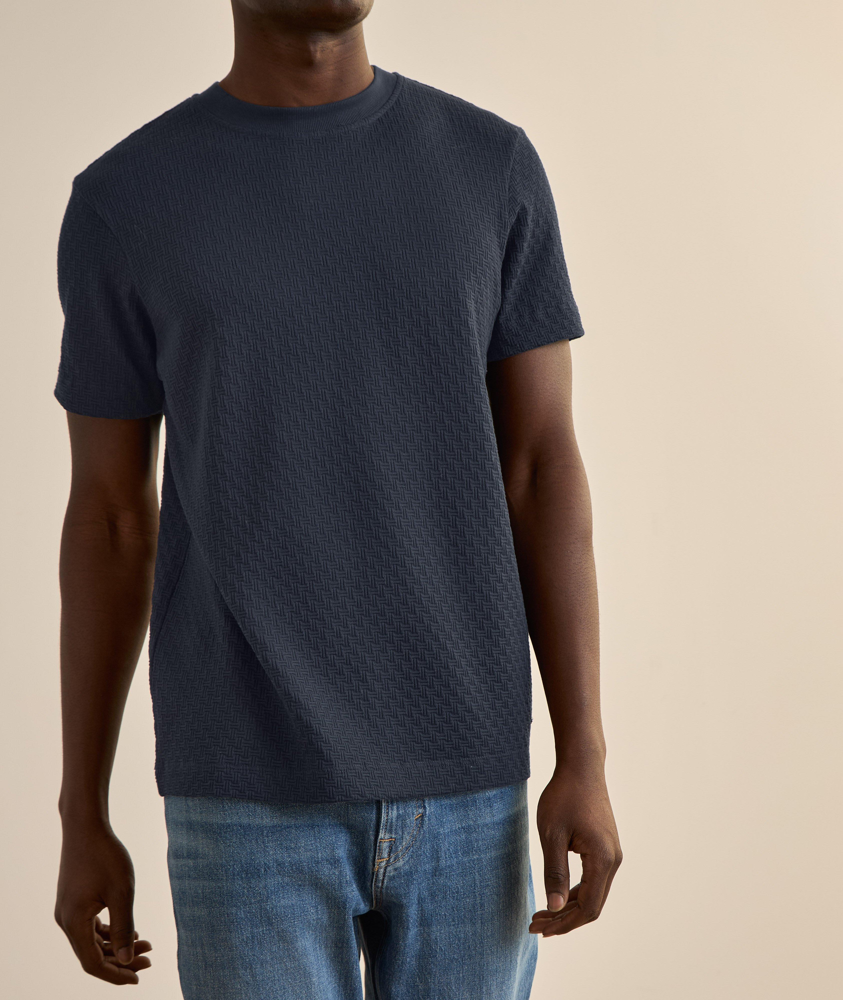 Brandon Cotton Jersey Textured Knit T-Shirt image 2